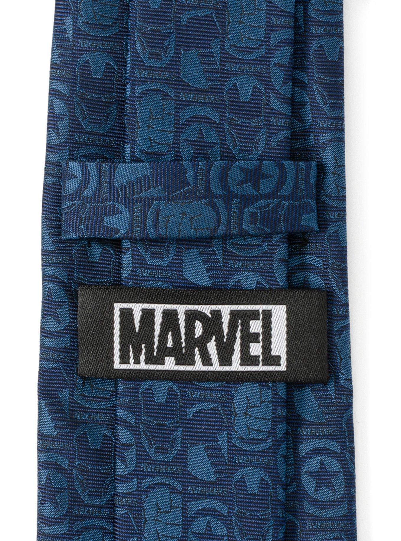Marvel Avengers Motifs Blue Men's Tie, , alternate