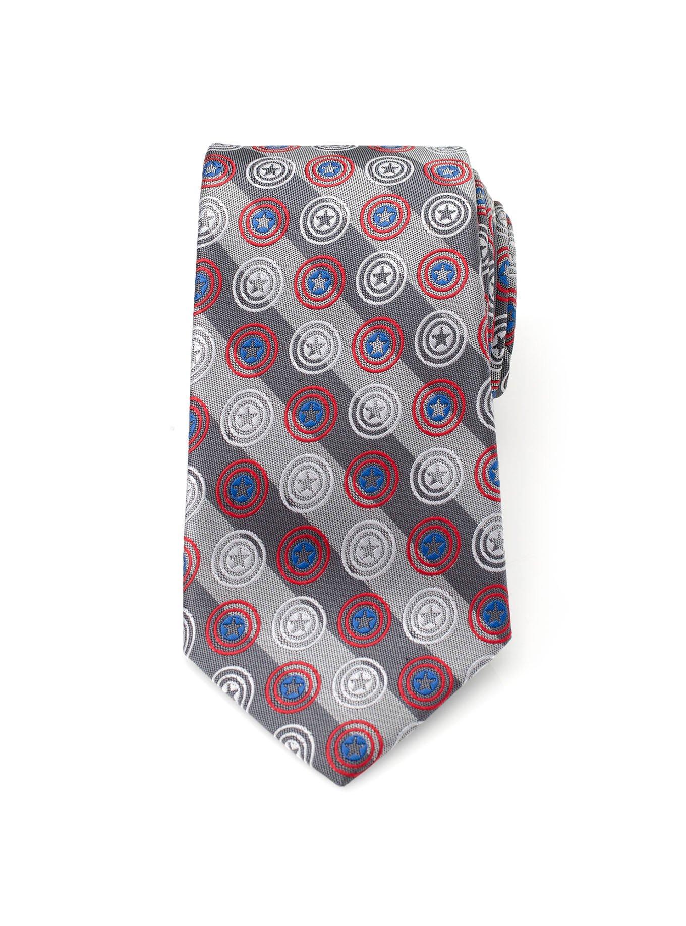 Marvel Captain America Shields Grey Stripe Men's Tie, , alternate