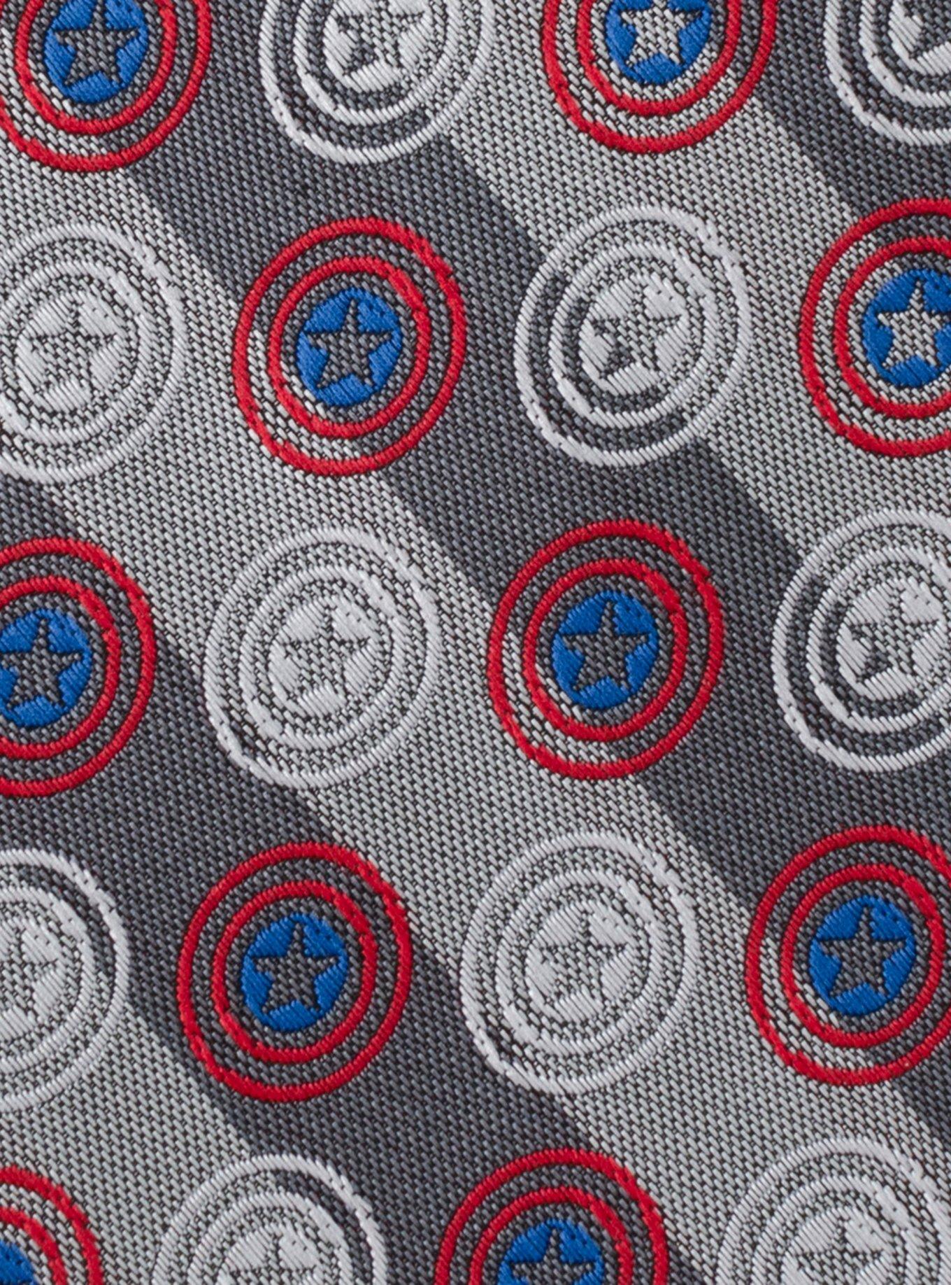 Marvel Captain America Shields Grey Stripe Men's Tie, , alternate