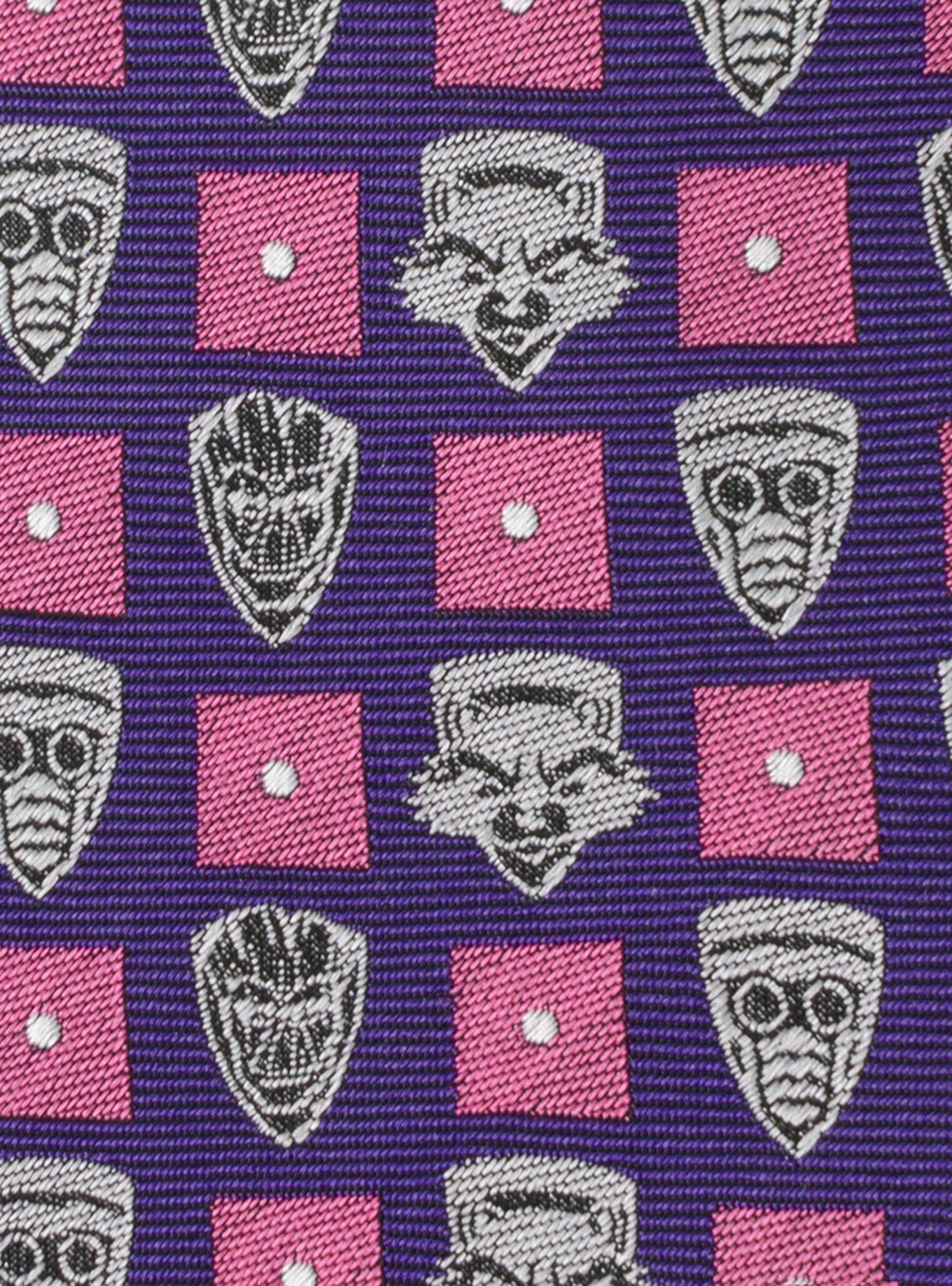 Marvel Guardians of the Galaxy Motifs Purple Men's Tie, , alternate