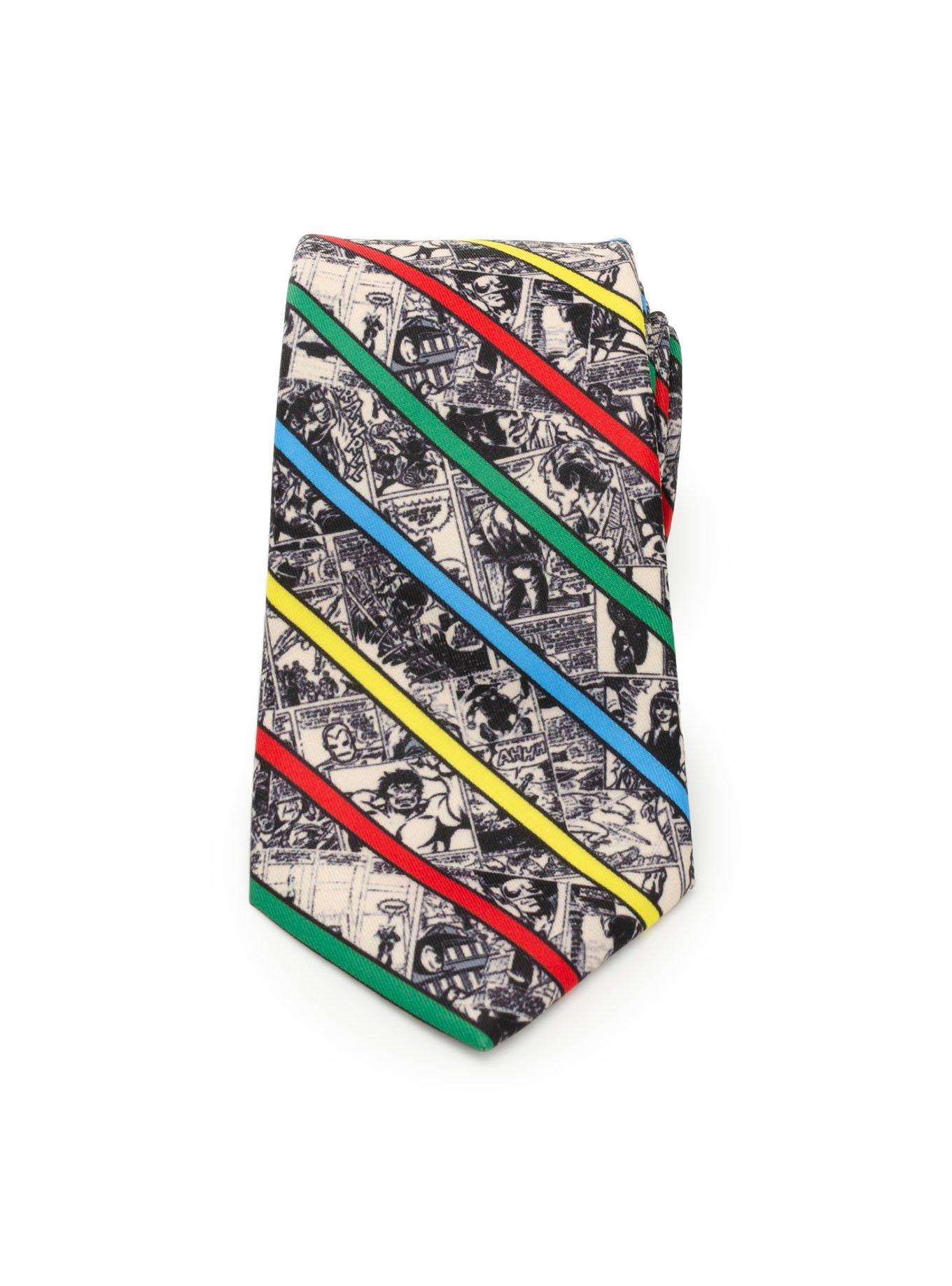 Marvel Avengers Comic Stripe Tan Men's Tie, , hi-res