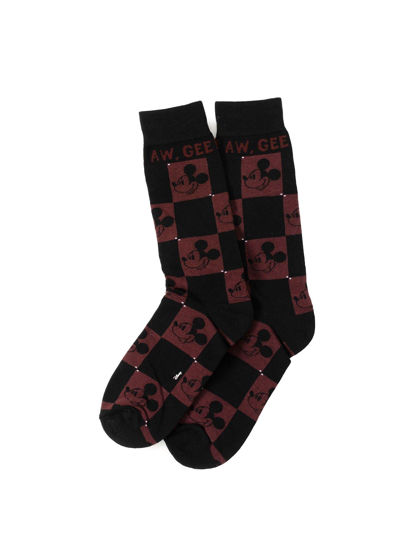 Disney Mickey Mouse Aw Gee Black & Red Socks, , alternate