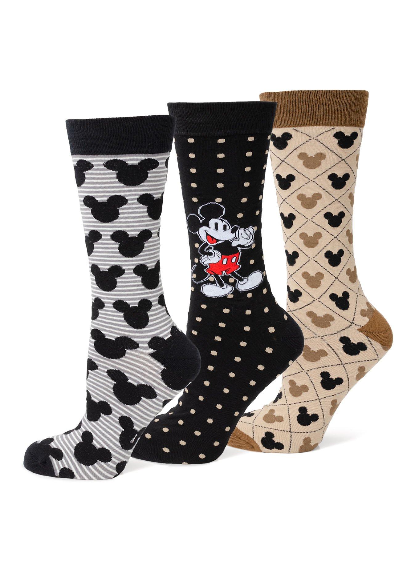 Disney Mickey Mouse Patterned 3-Pair Socks, , hi-res