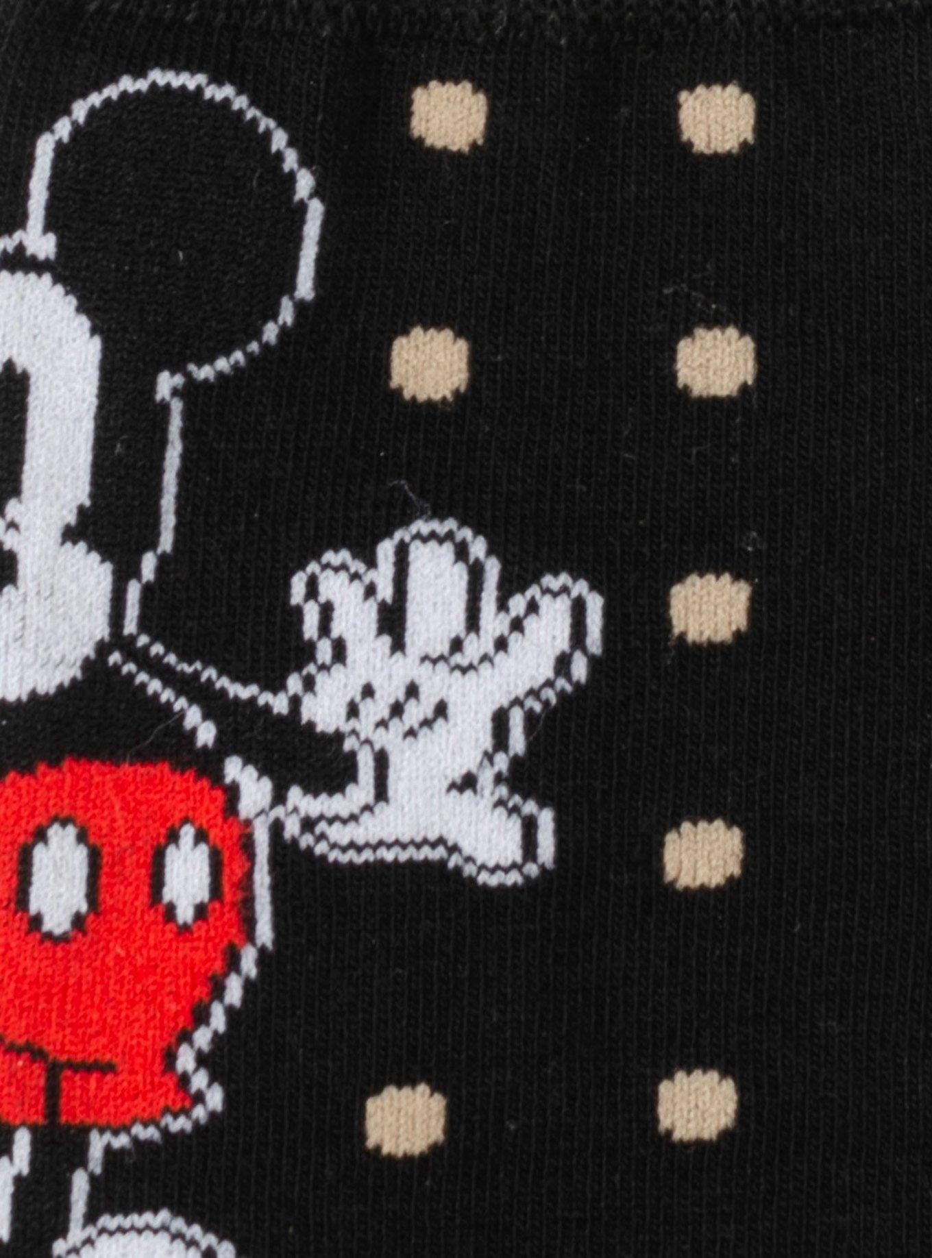 Disney Mickey Mouse Black Polka Dot Socks, , alternate