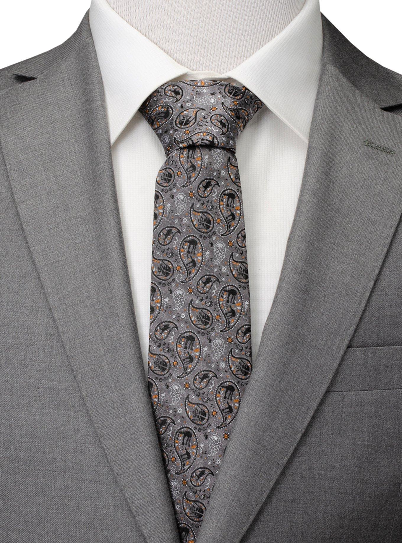 Star Wars Battle of Hoth Paisley Gray Men's Tie, , alternate