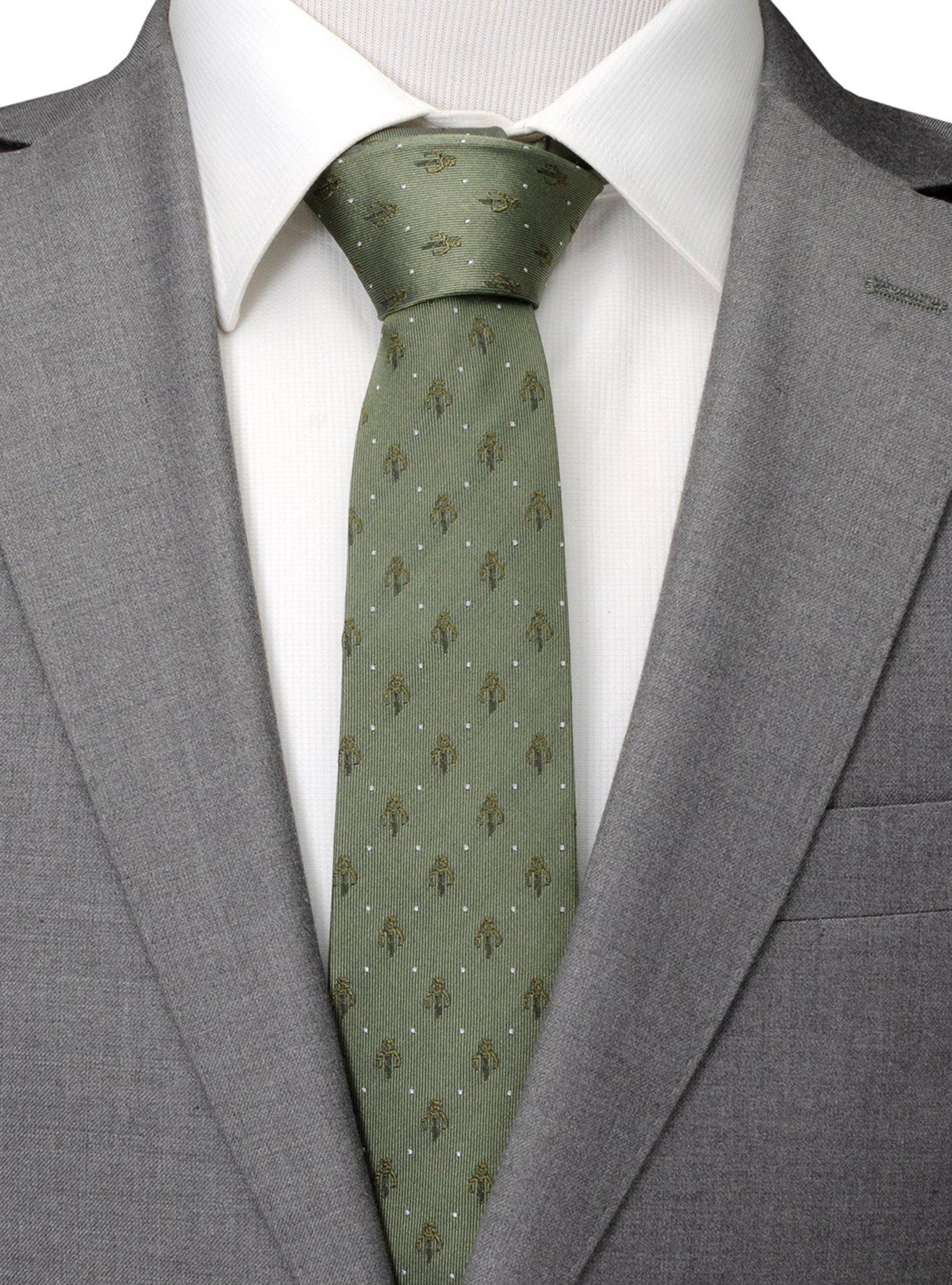 Star Wars The Mandalorian Sigil Sage Green Men's Tie, , hi-res