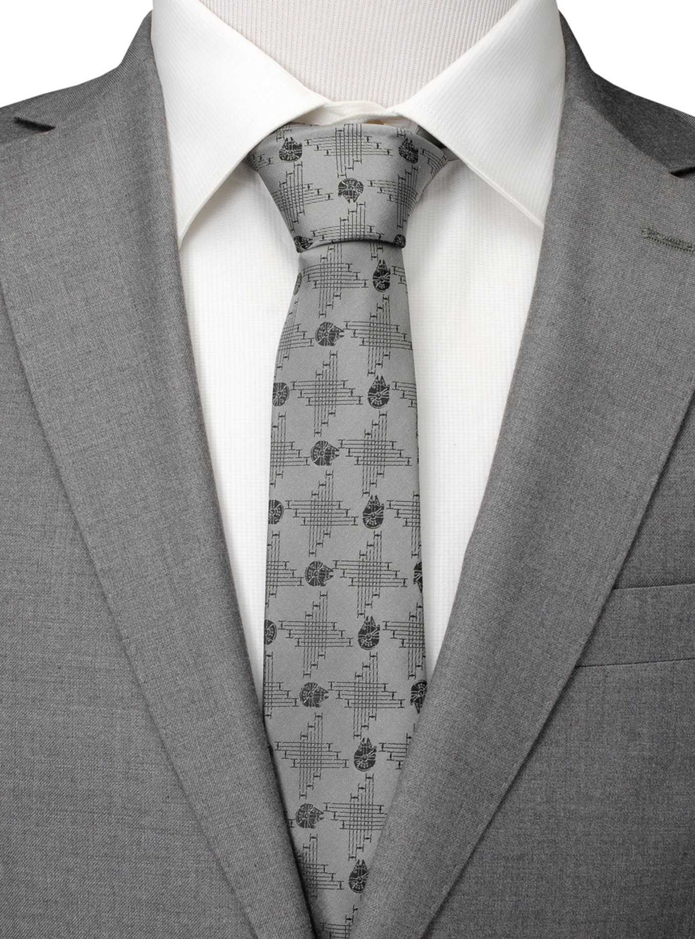 Star Wars Millennium Falcon Gray Men's Tie, , hi-res