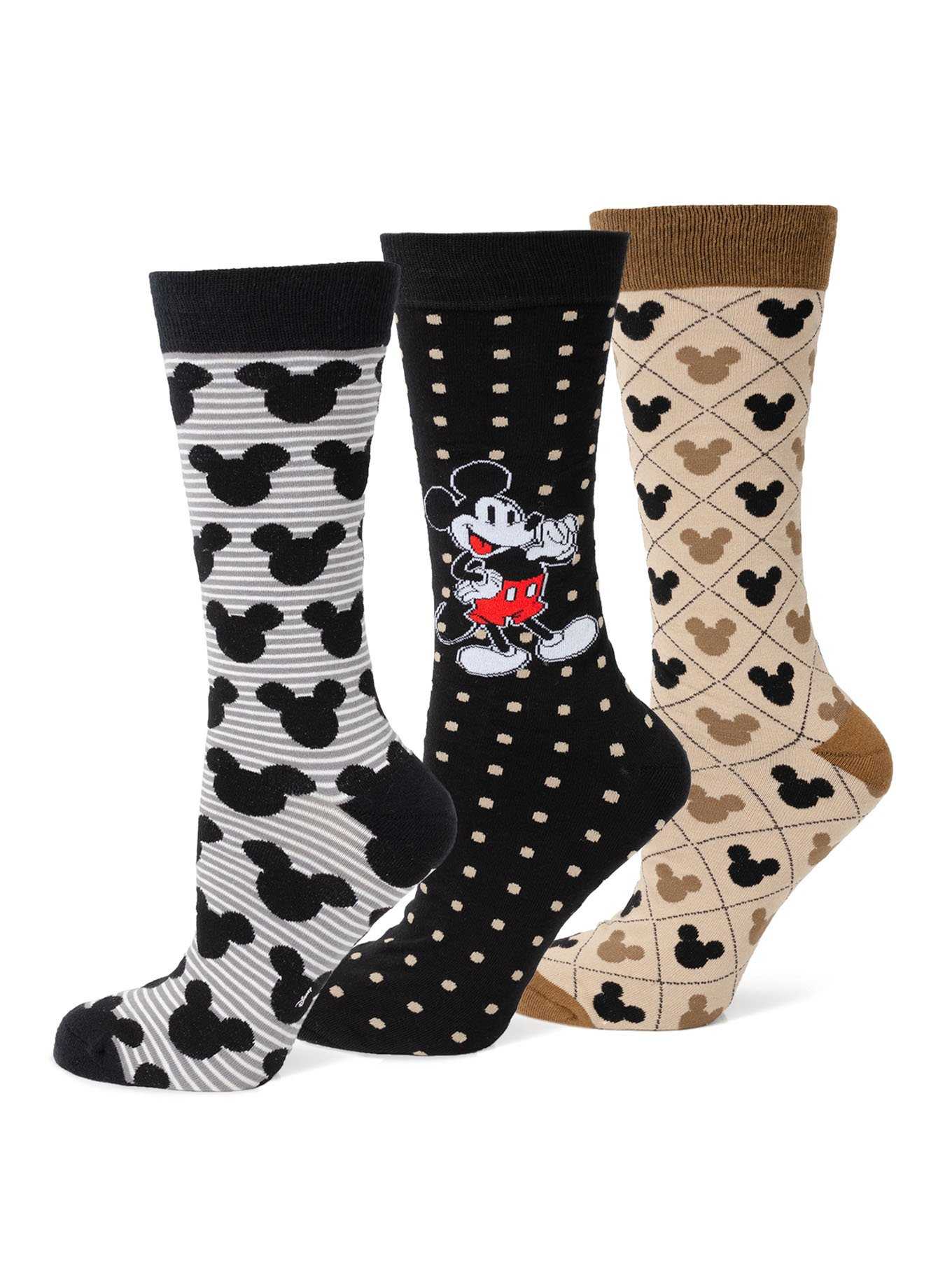 Disney Mickey Mouse Silhouette 3-Pair Sock, , hi-res