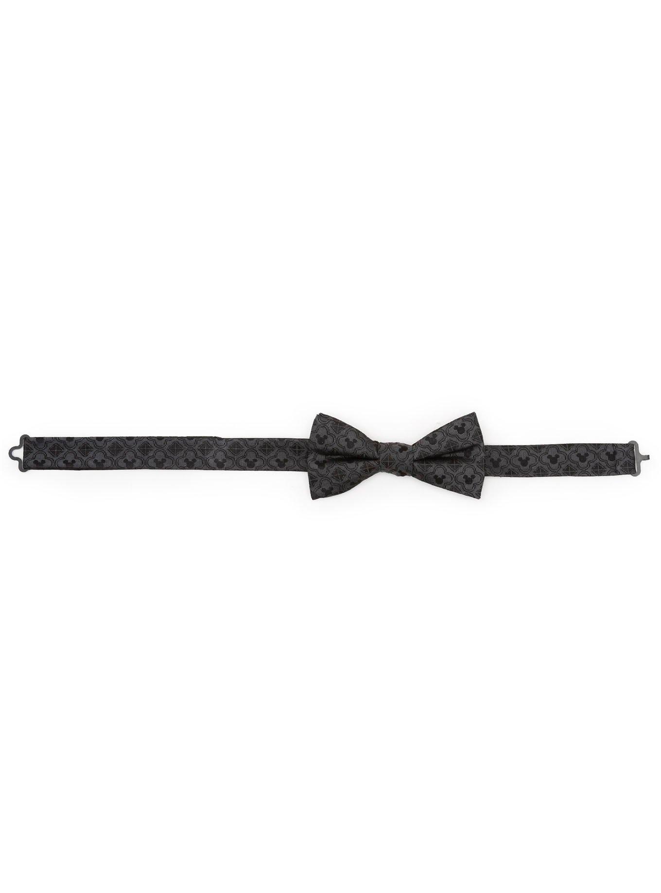 Disney Mickey Mouse Pattern Black Bow Tie, , alternate