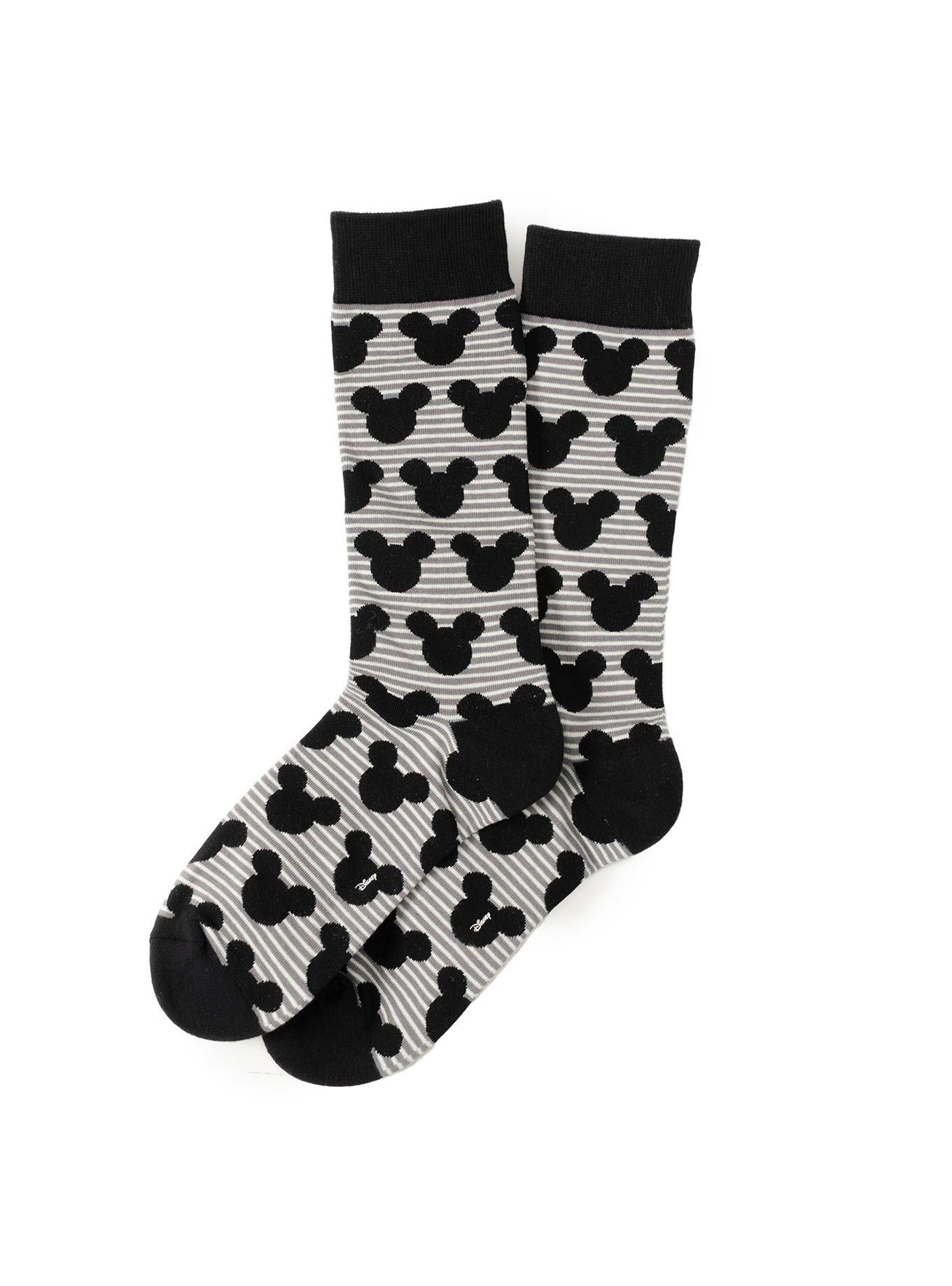 Disney Mickey Mouse Silhouette Stripe Socks, , hi-res