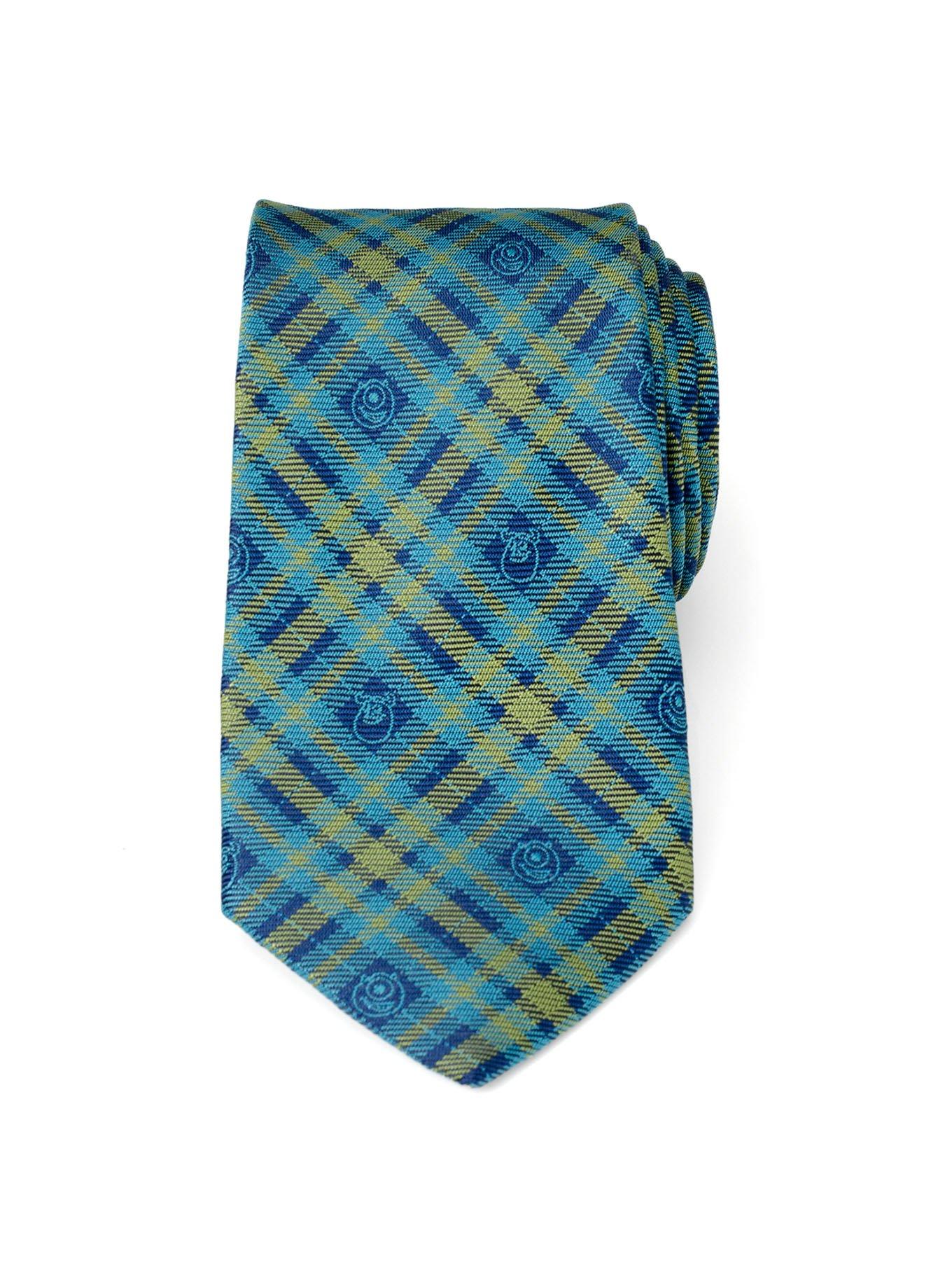 Disney Pixar Monsters Inc. Plaid Blue Green Tie, , hi-res
