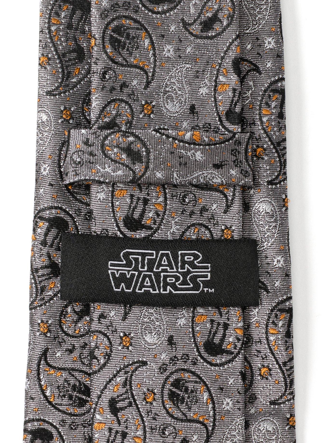 Star Wars Hoth Battle Paisley Gray Men's Tie, , alternate