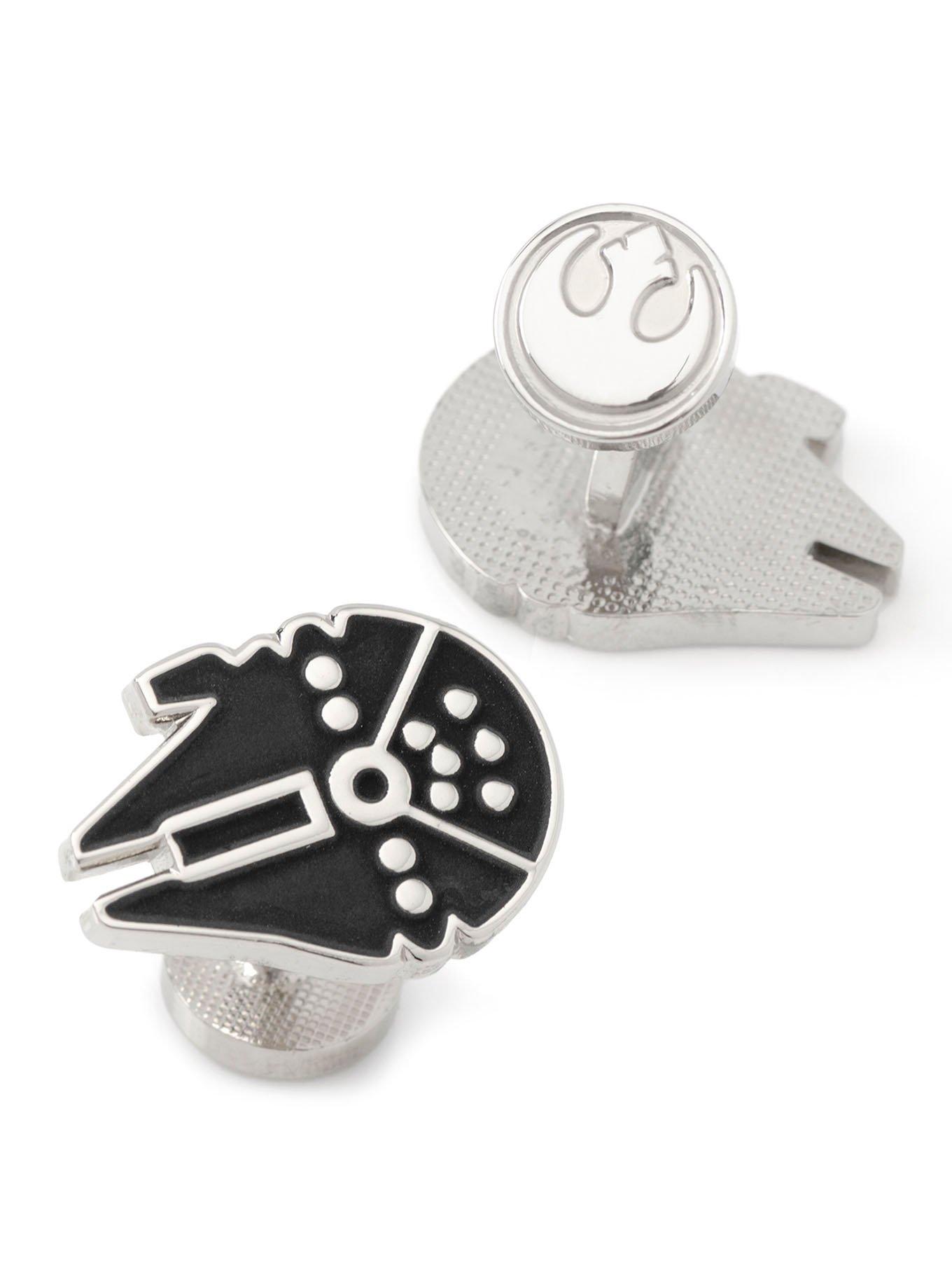 Star Wars Millennium Falcon Silver Cufflinks, , hi-res