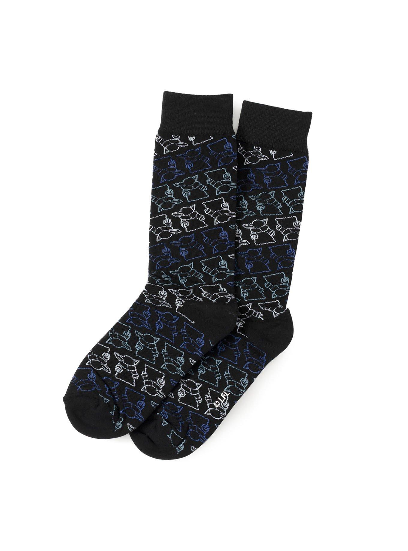 Star Wars The Mandalorian The Child Outline Black Men's Sock, , alternate