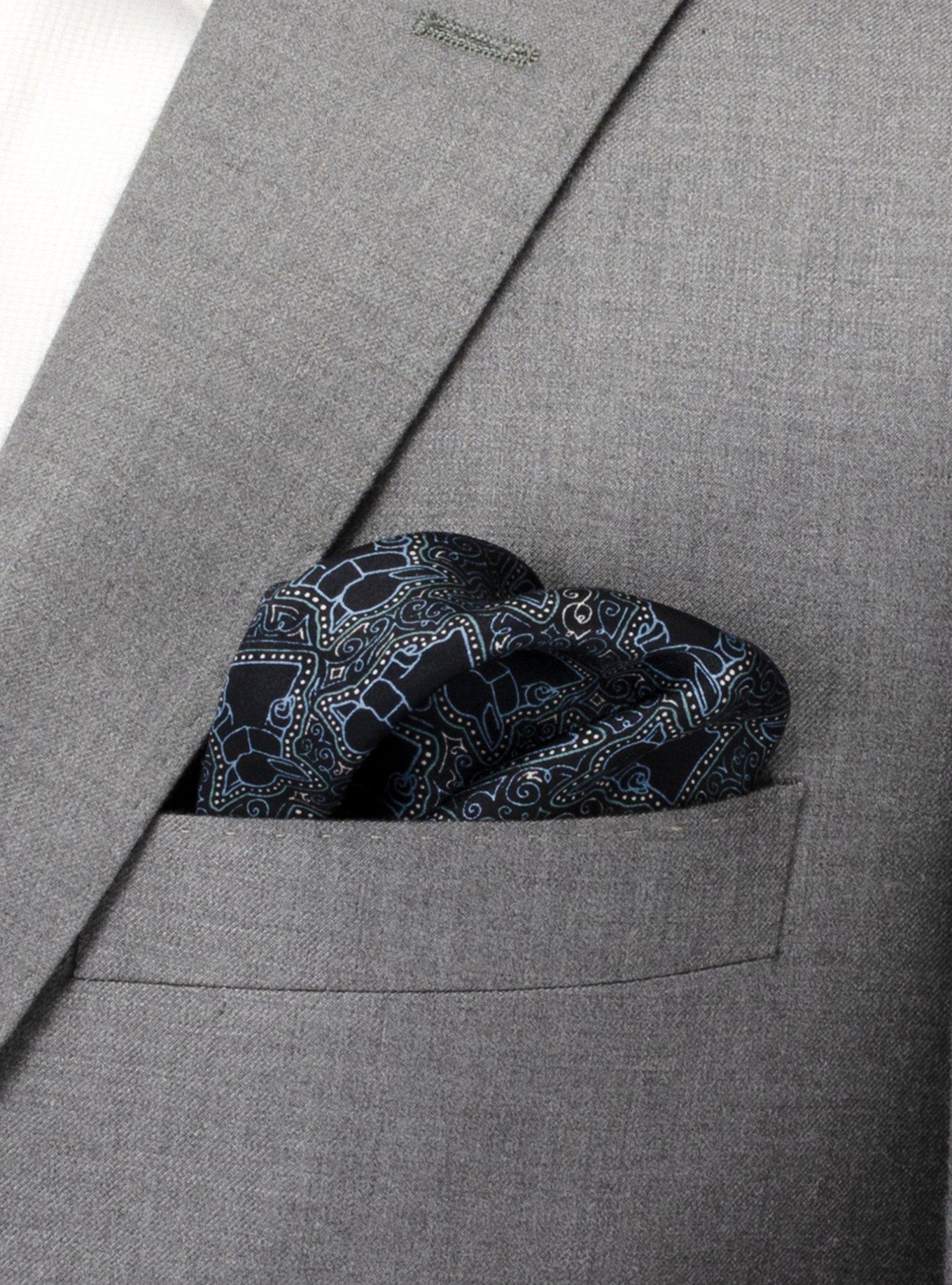 Star Wars The Mandalorian The Child Outline Navy Blue Pocket Square, , hi-res