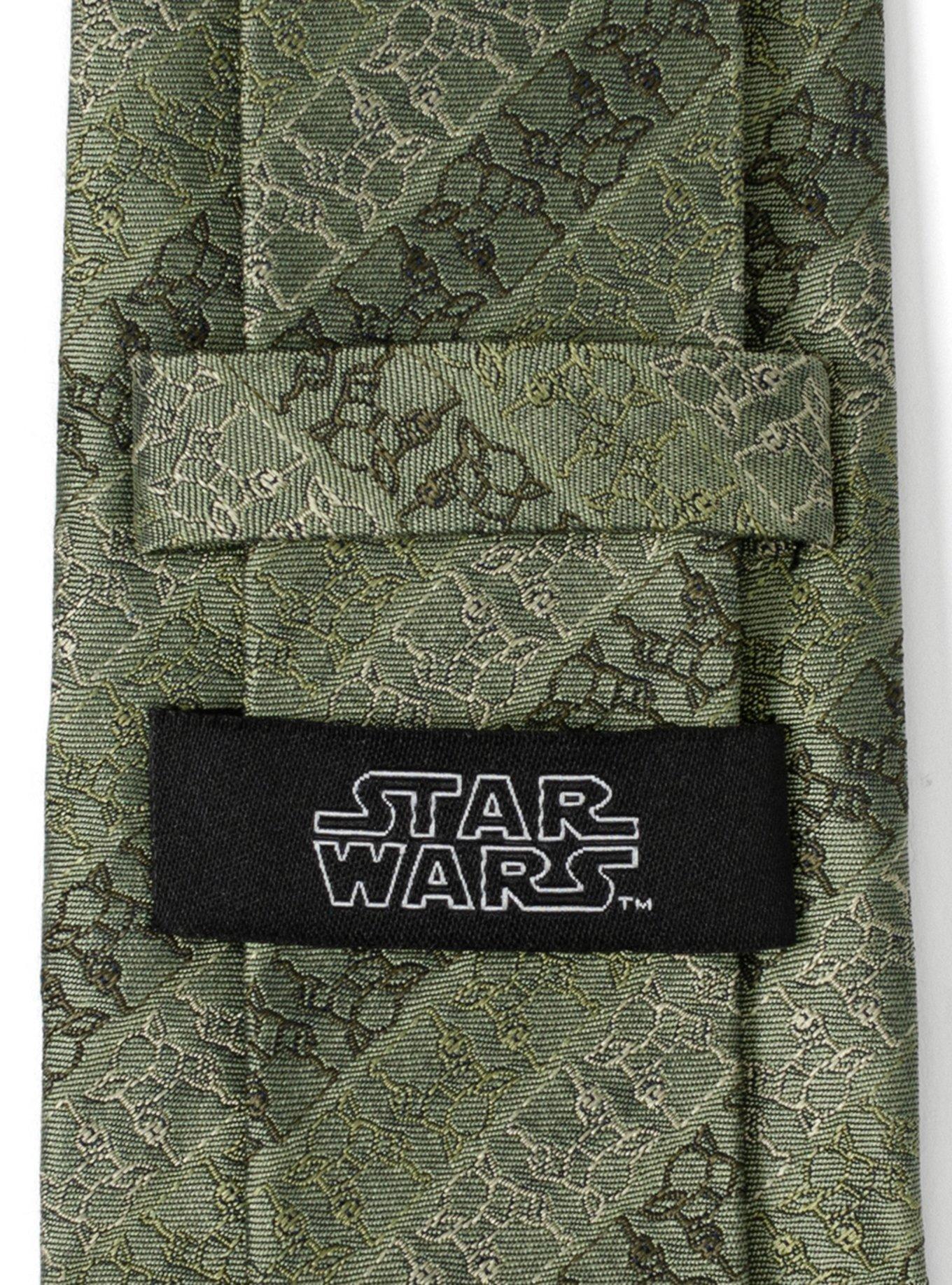 Star Wars The Mandalorian The Child Outline Sage Green Men's Tie, , alternate