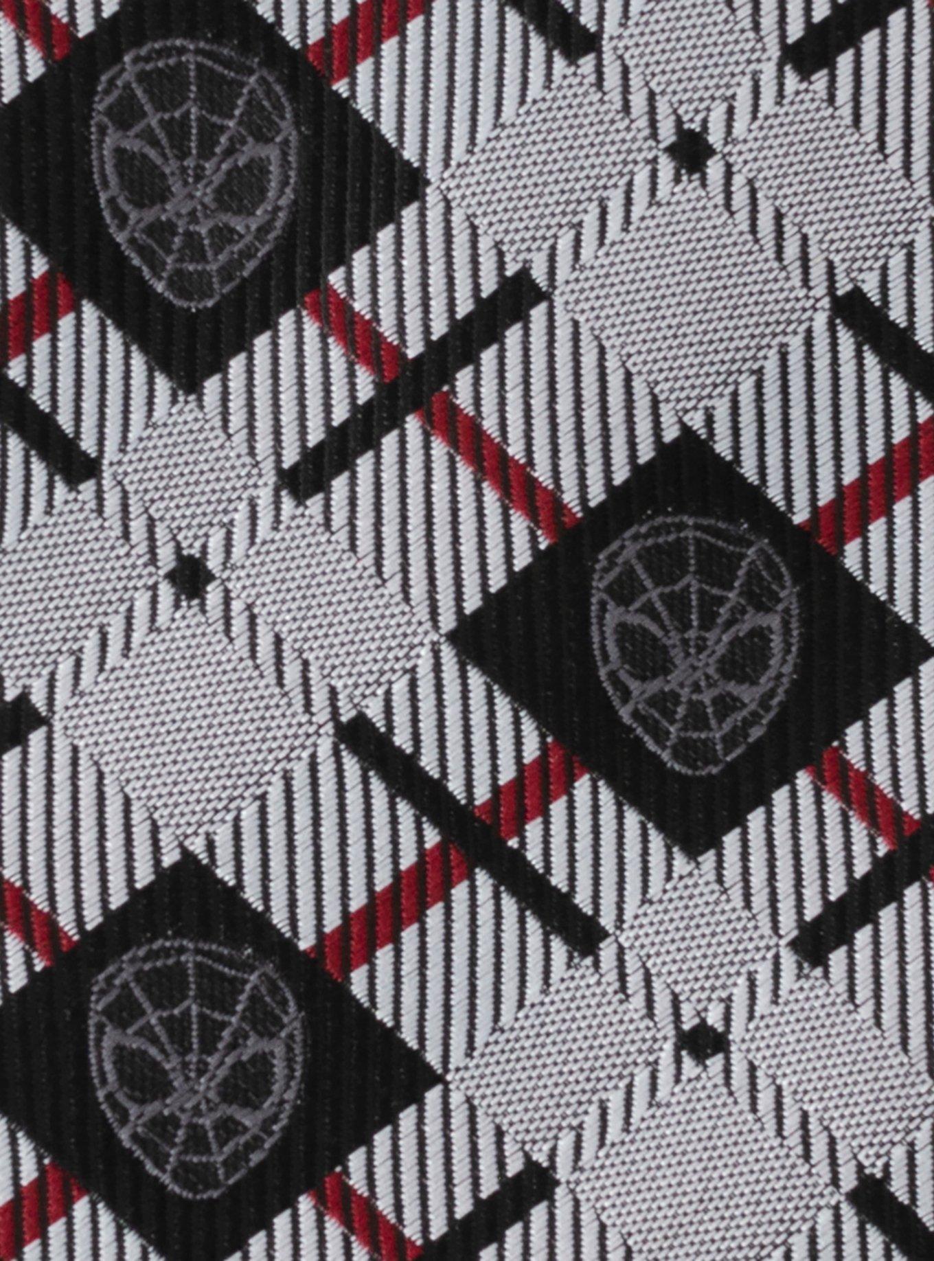Marvel Spider-Man Plaid Black Men's Tie, , alternate
