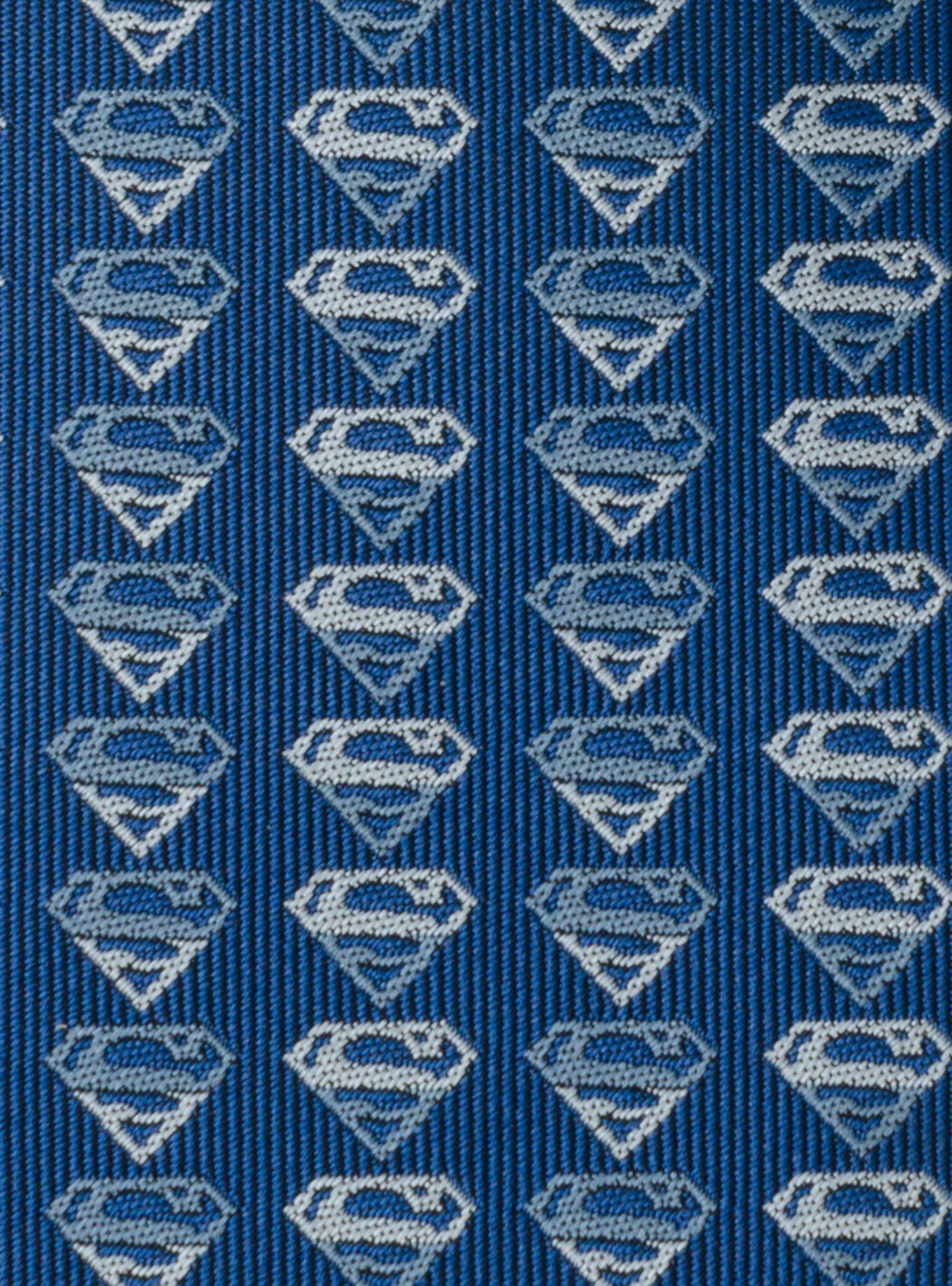 DC Comics Superman Shield Logo Blue Men's Tie, , alternate
