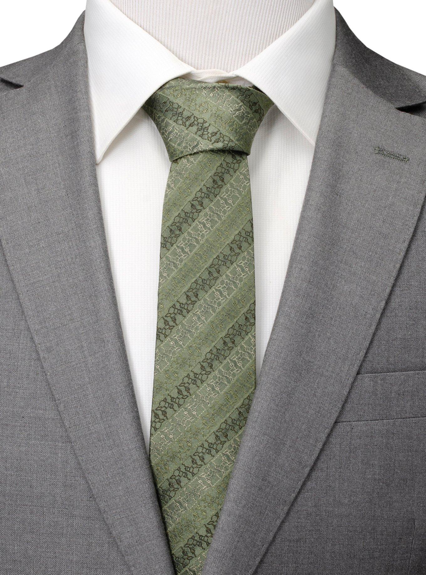 Star Wars The Mandalorian The Child Outline Stripe Sage Green Men's Tie, , hi-res