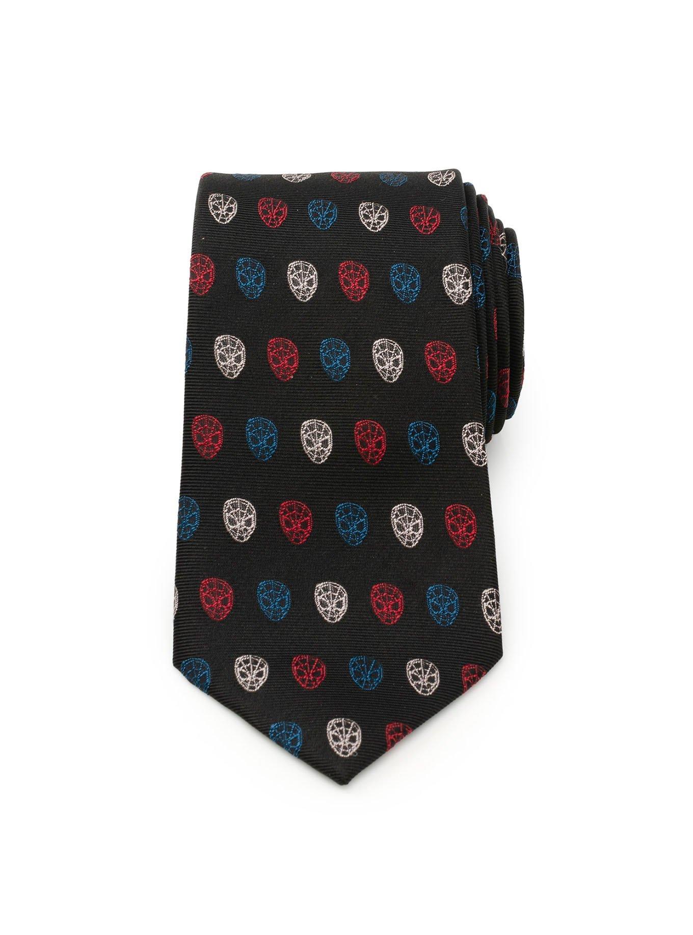 Marvel Spider-Man Mask Multicolor Black Men's Tie, , alternate