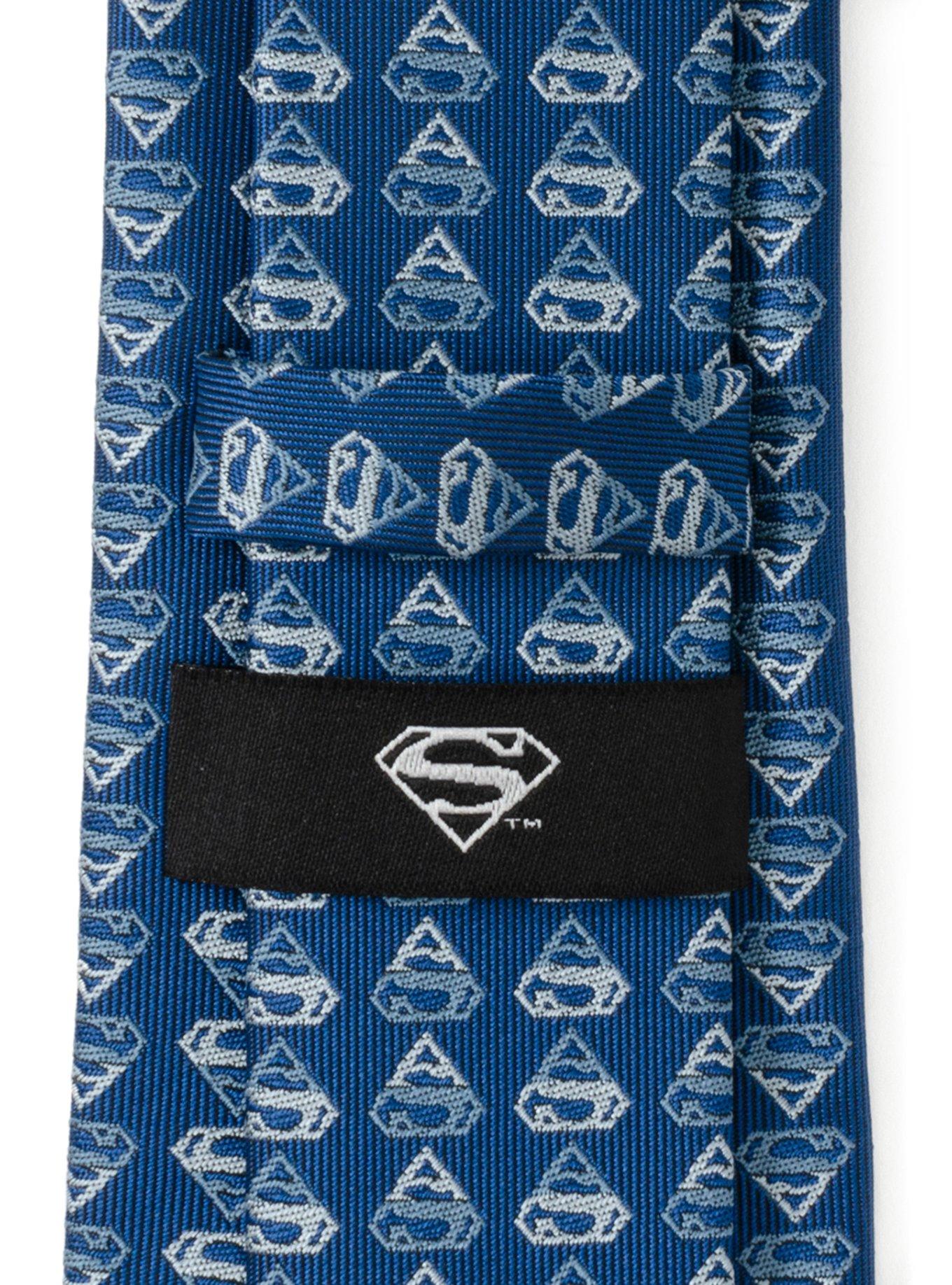 DC Comics Superman Shield Multi Blue Men's Tie, , alternate