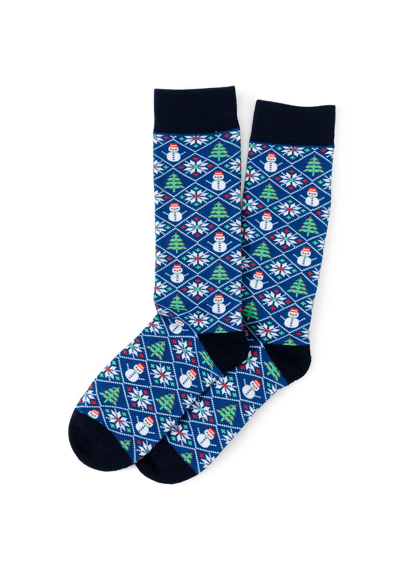 Sweater Weather Blue Men's Socks, , alternate