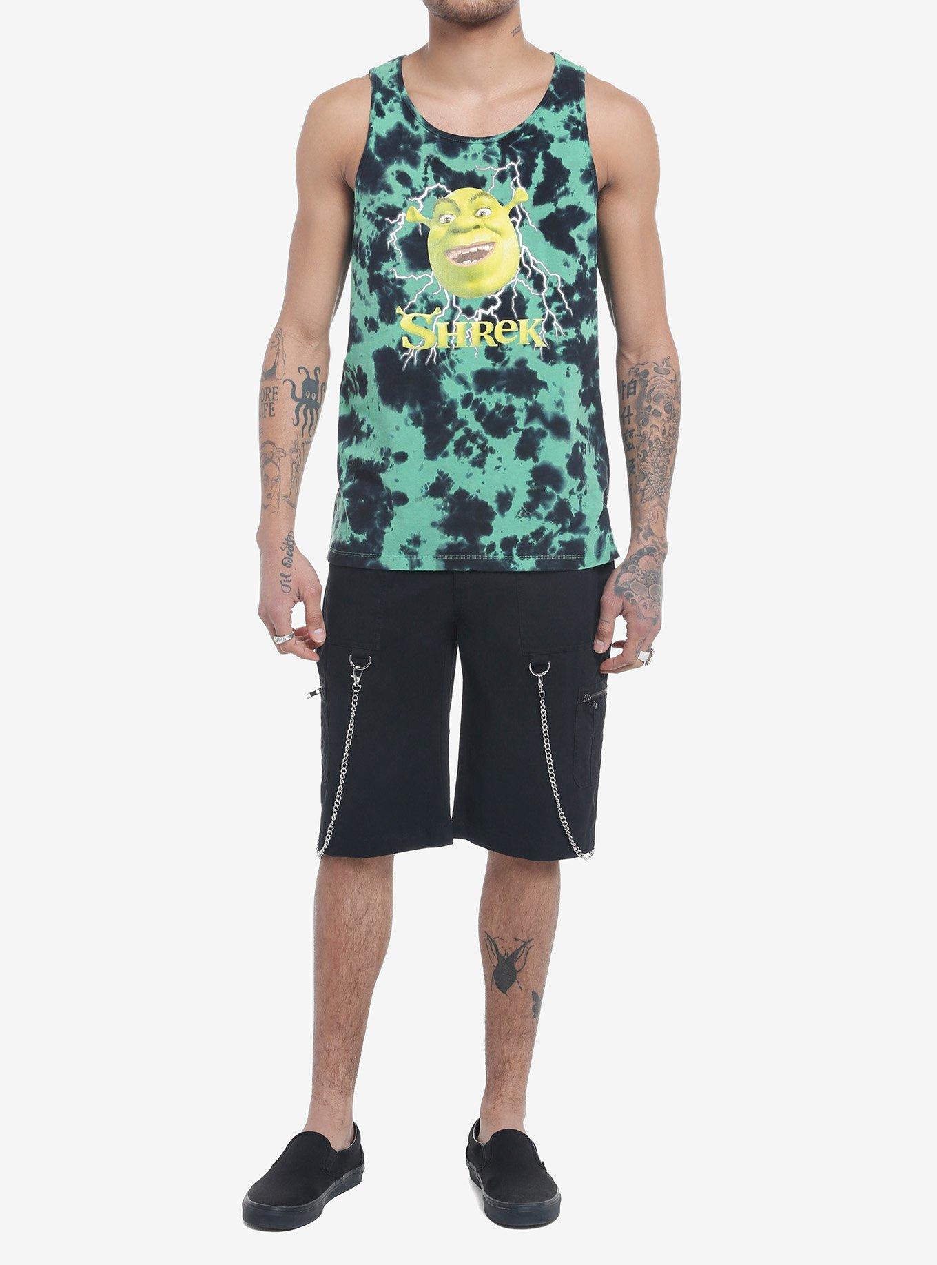 Shrek Face Green Tie-Dye Tank Top, MULTI, alternate