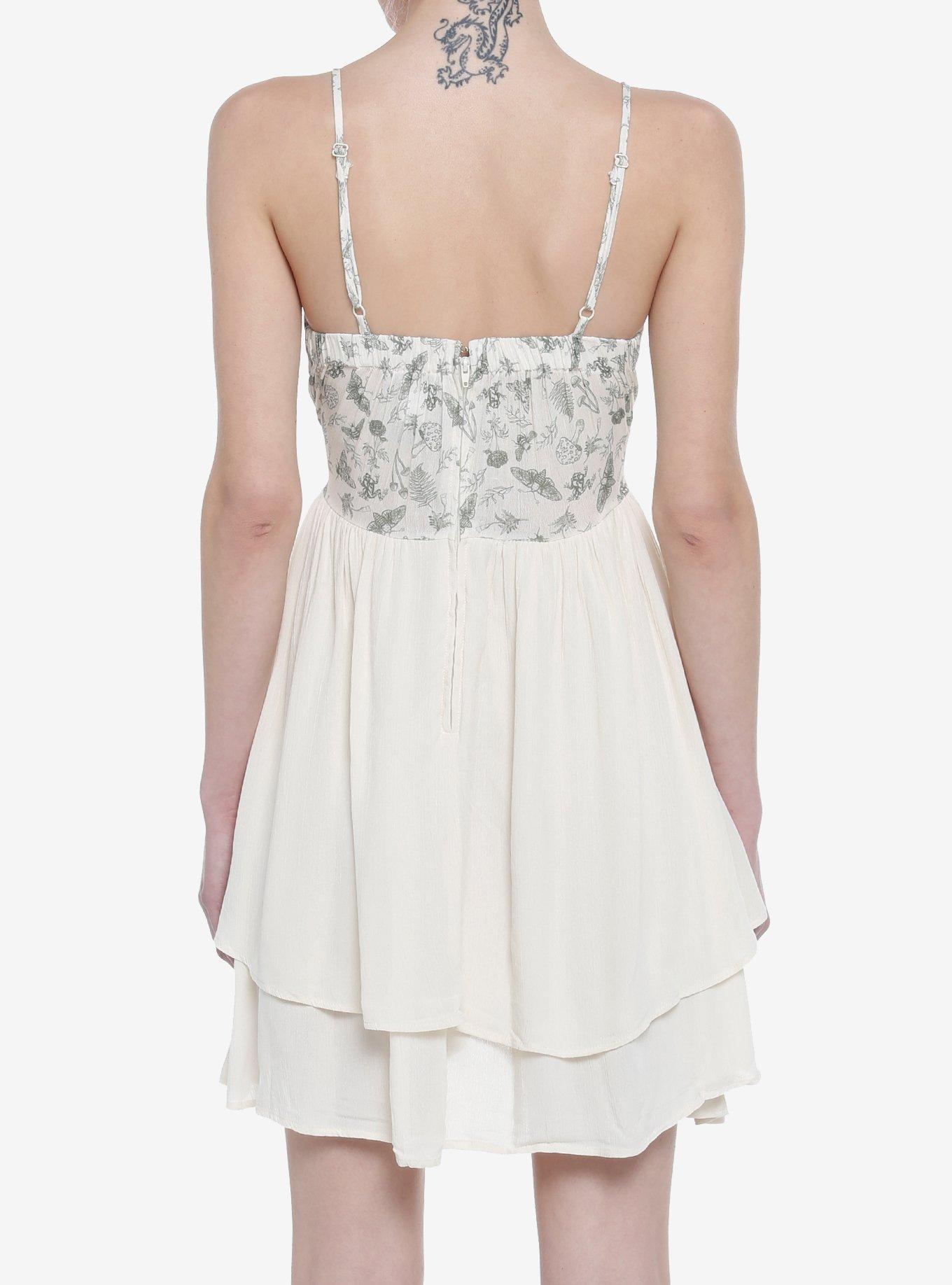 Cottagecore Ivory Strappy Tiered Dress, MULTI, alternate
