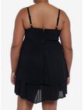 Black Strappy Tiered Dress Plus Size, BLACK, alternate