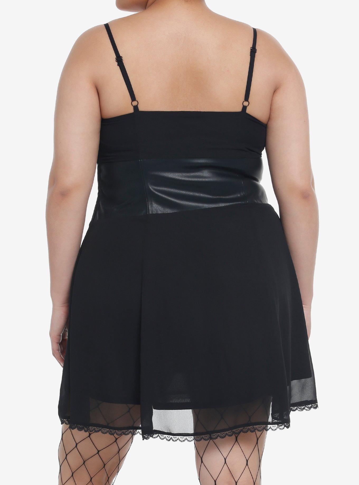 Social Collision Black Corset Slip Dress Plus Size, BLACK, alternate