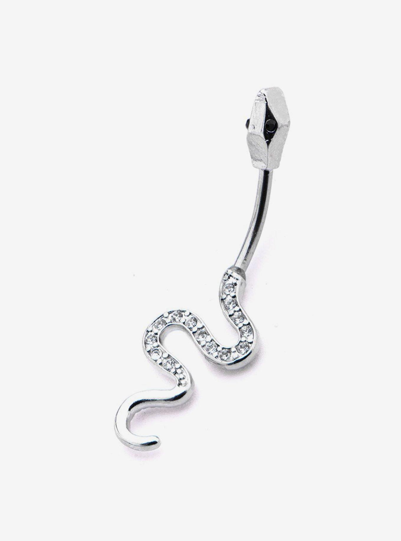 Steel Snake Navel Barbell, , alternate