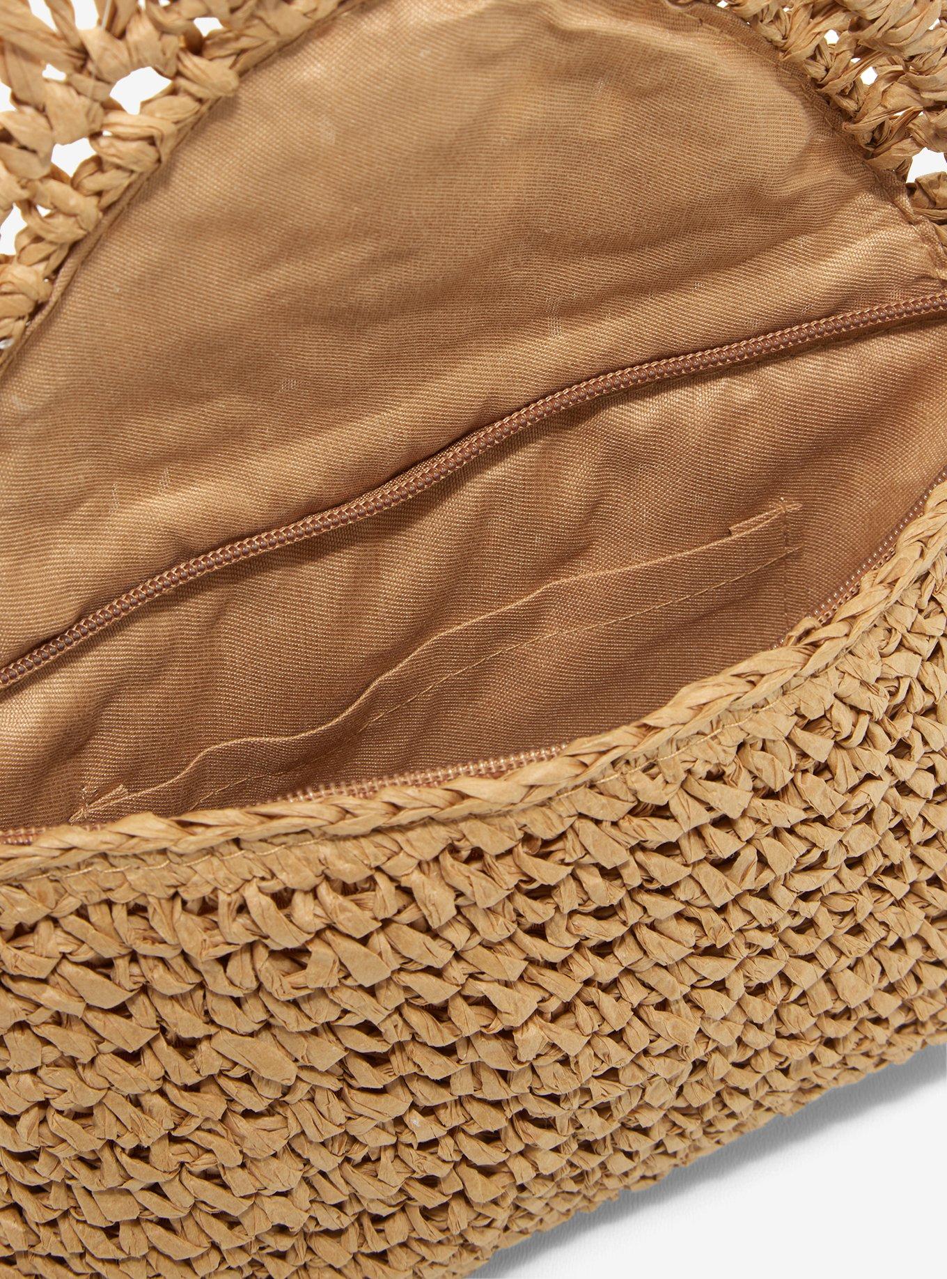 Woven Straw Fringe Crossbody Bag, , alternate