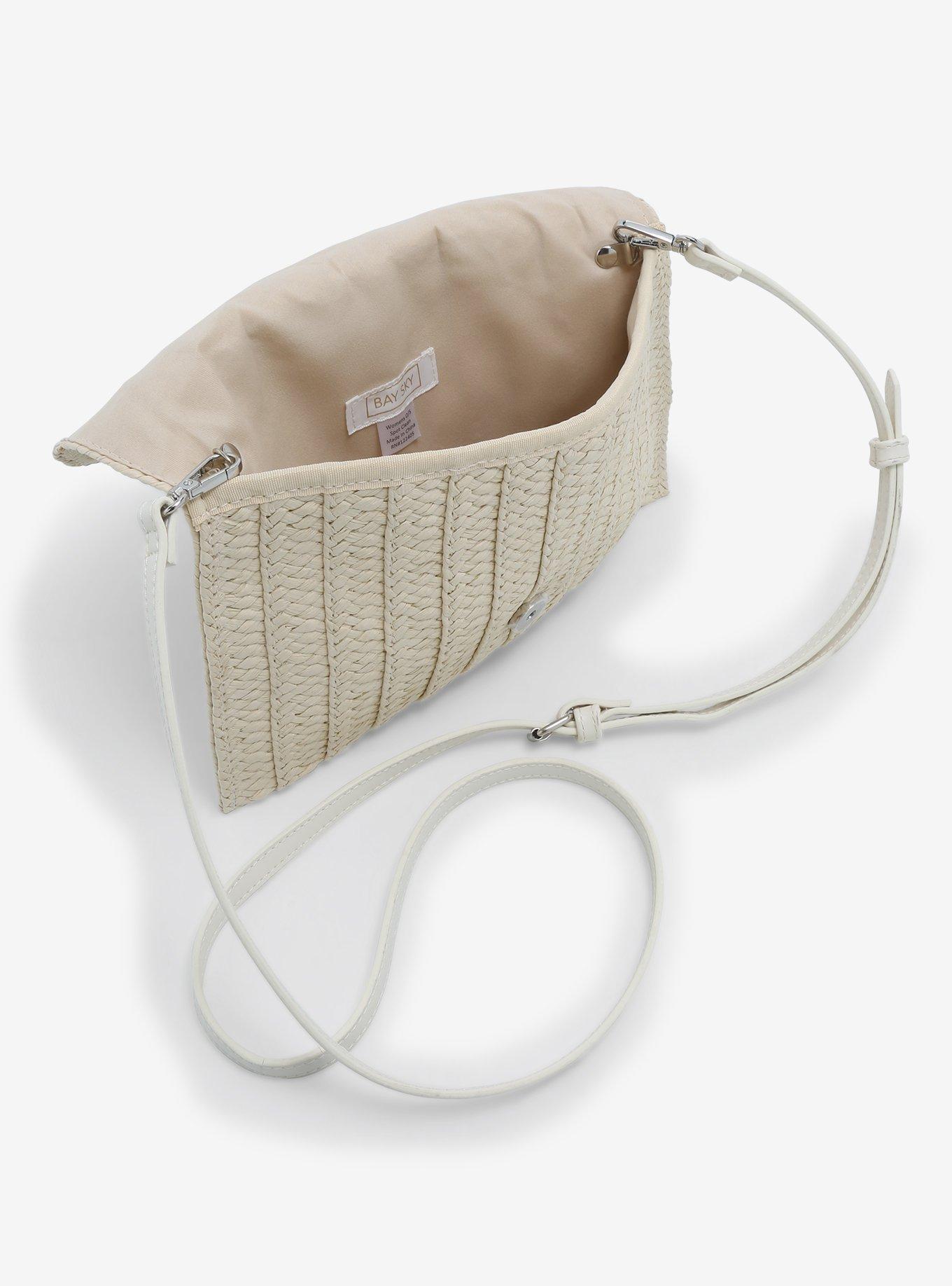 Shell Woven Straw Crossbody Bag, , alternate