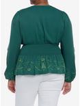 Her Universe The Lord Of The Rings Leaf & Ring Long-Sleeve Top Plus Size, DARK GREEN, alternate