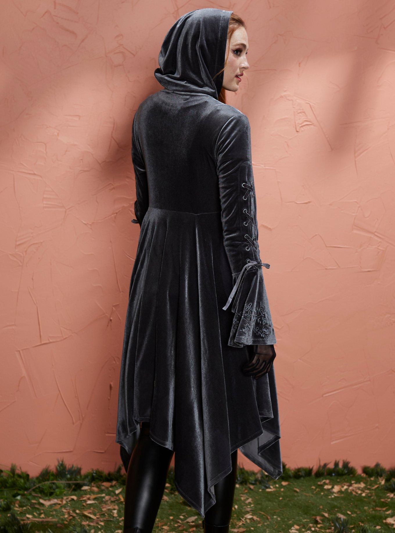 Her Universe The Witcher Velvet Hooded Cardigan, DARK GREY, alternate