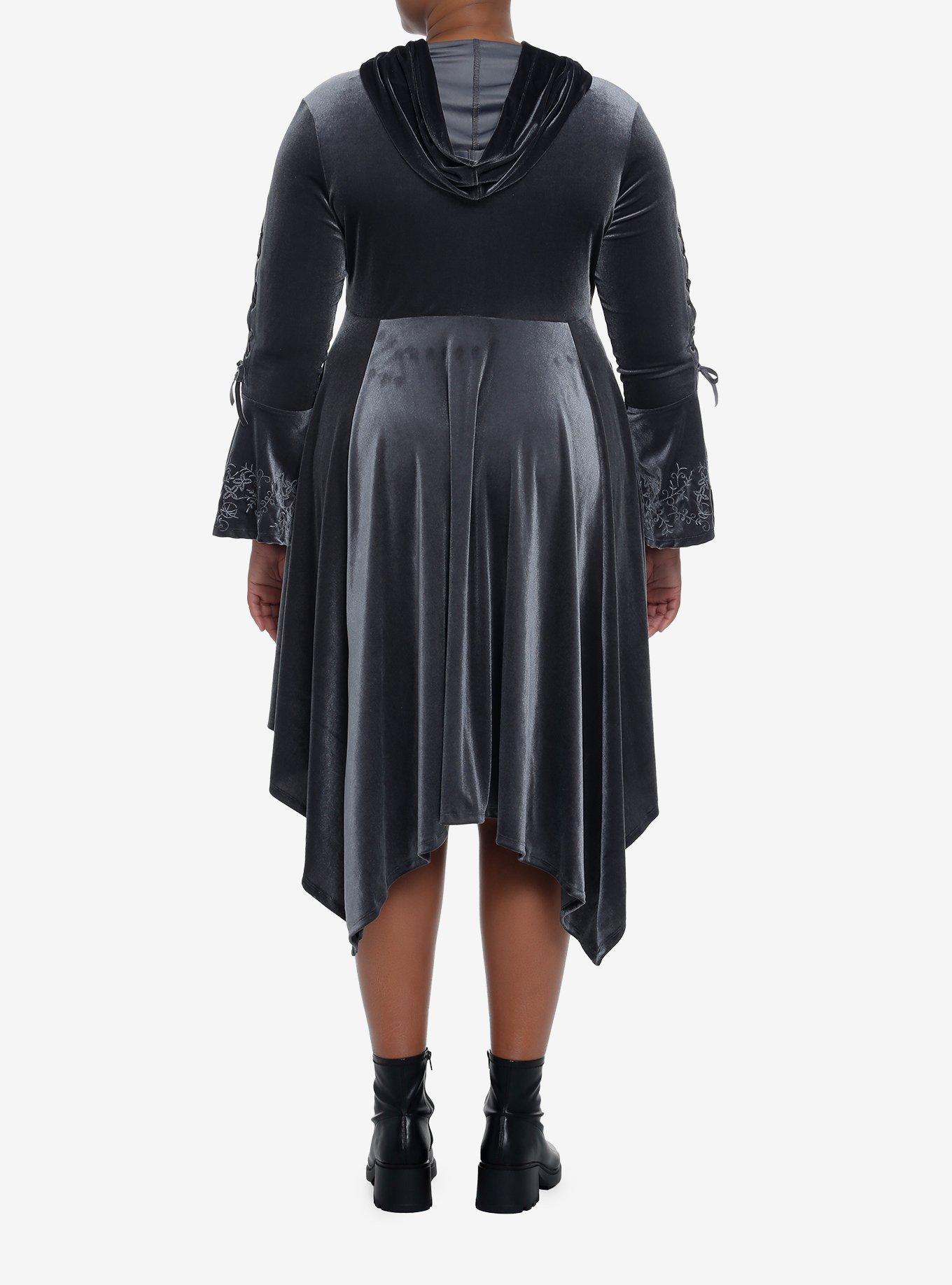 Her Universe The Witcher Velvet Hooded Cardigan Plus Size, DARK GREY, alternate