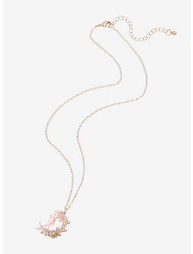 Pretty Guardian Sailor Moon Sailor Chibi Moon Silhouette Floral Crescent Moon Necklace - BoxLunch Exclusive, , hi-res