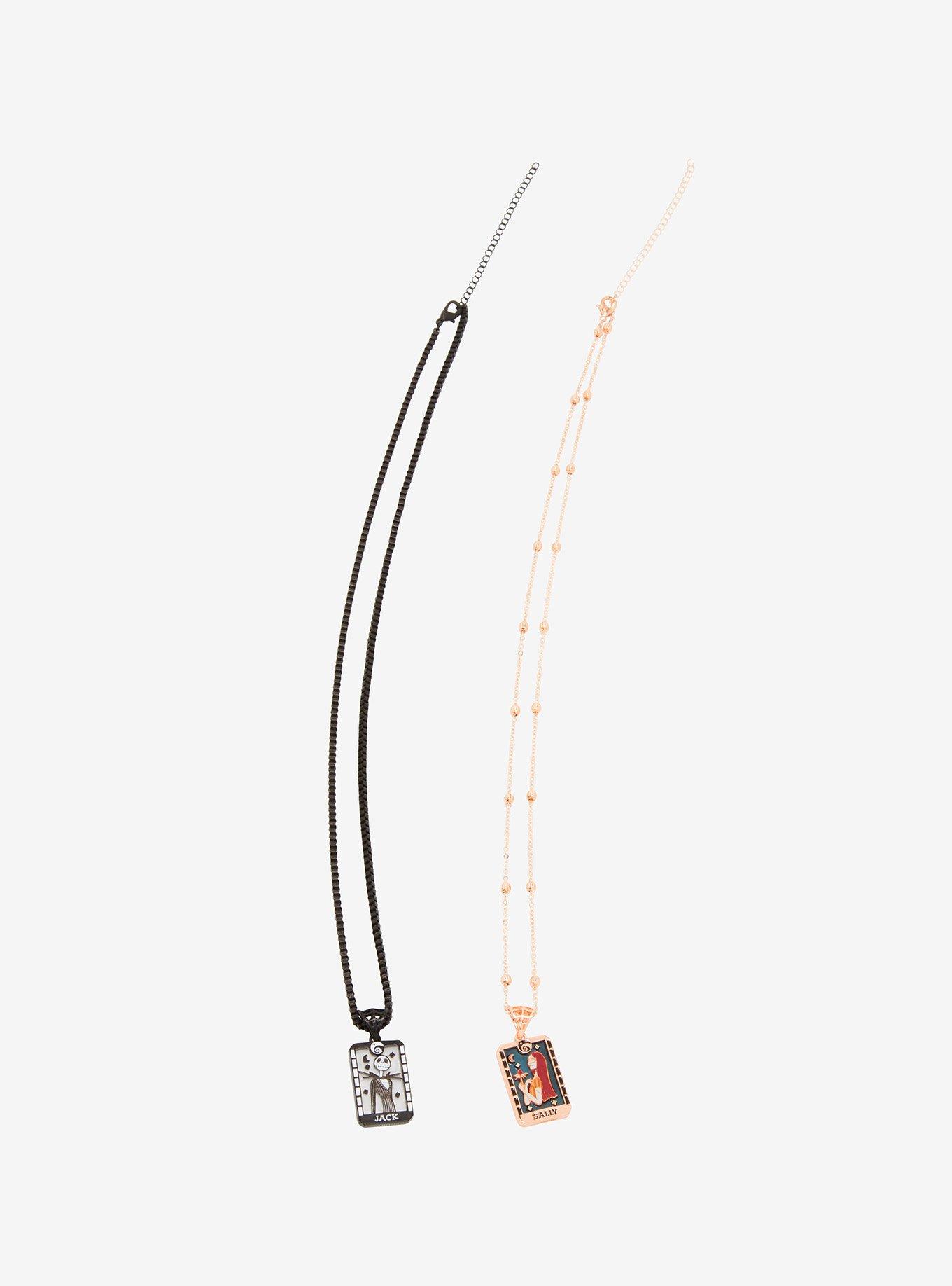 Disney The Nightmare Before Christmas Jack Skellington & Sally Tarot Cards Bestie Necklace Set - BoxLunch Exclusive , , alternate