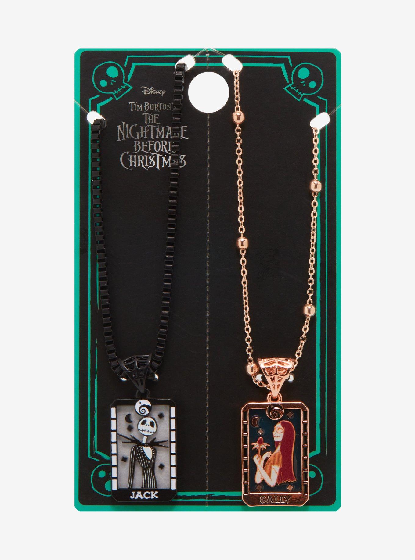 Disney The Nightmare Before Christmas Jack Skellington & Sally Tarot Cards Bestie Necklace Set - BoxLunch Exclusive , , alternate