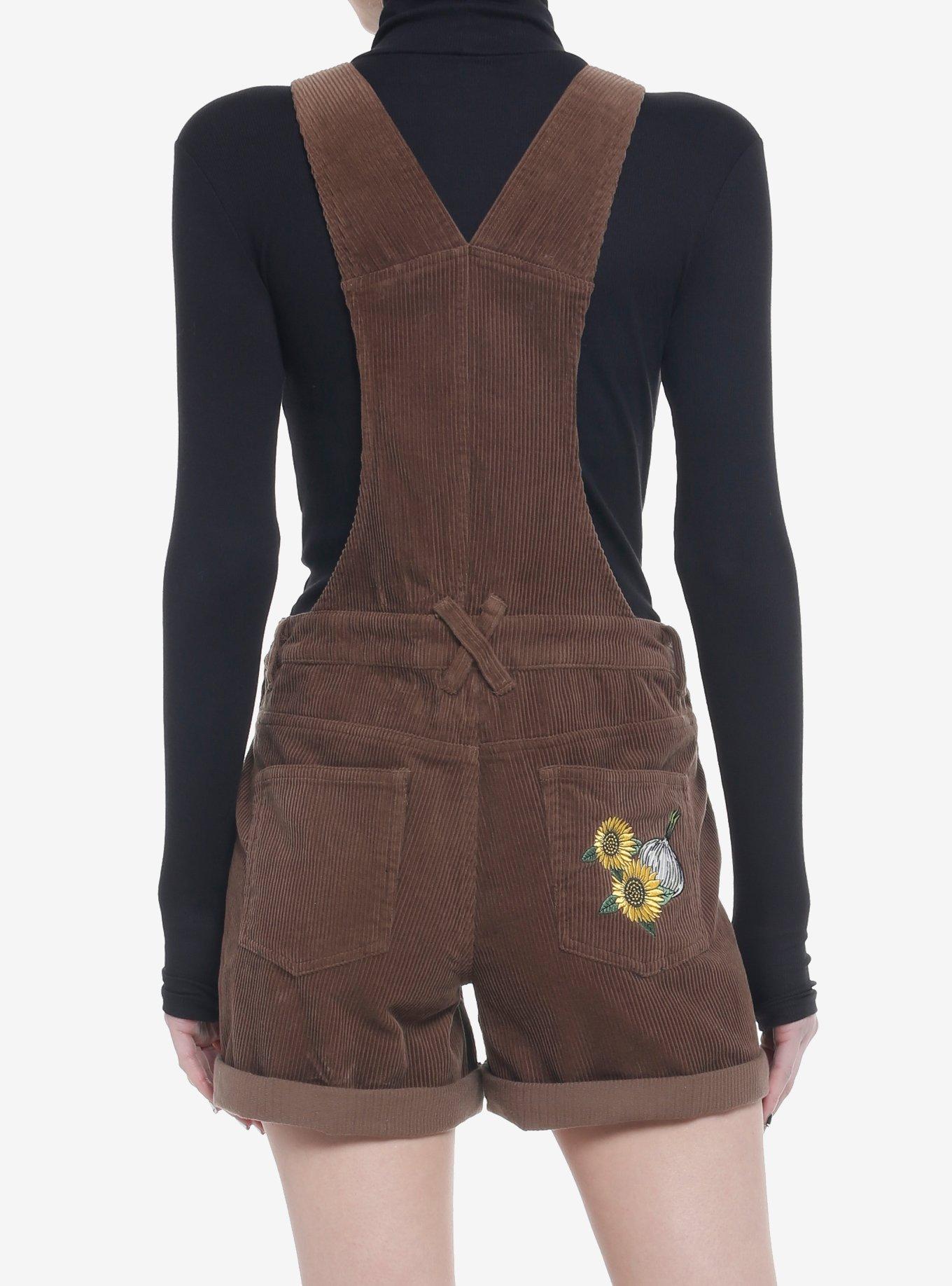 Shrek Embroidered Corduroy Shortalls, BROWN, alternate