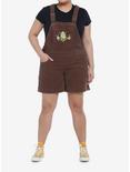Shrek Embroidered Corduroy Shortalls Plus Size, BROWN, alternate