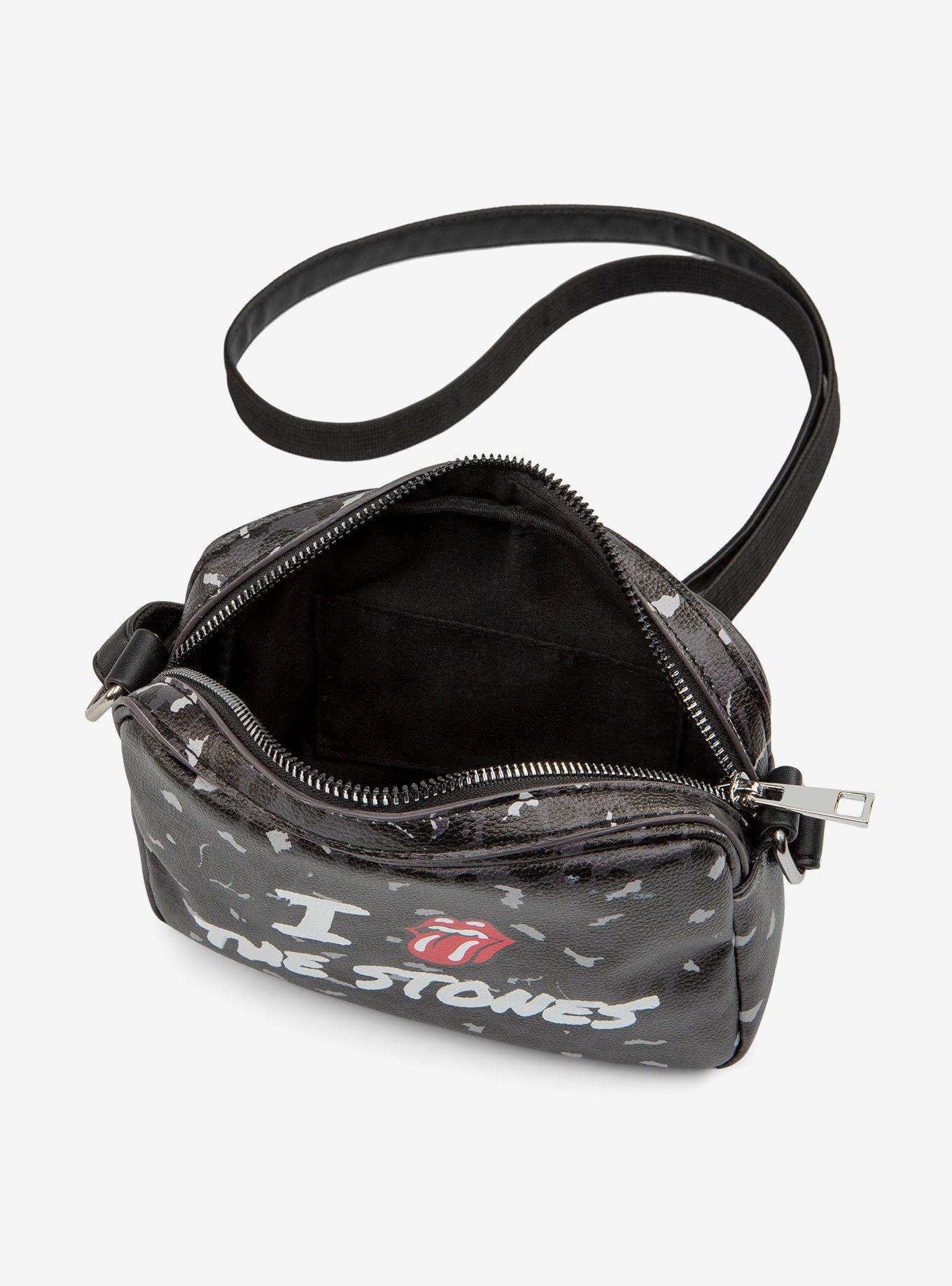 Bugatti Rolling Stones Vegan Leather Crossbody Bag Black Pattern, , alternate