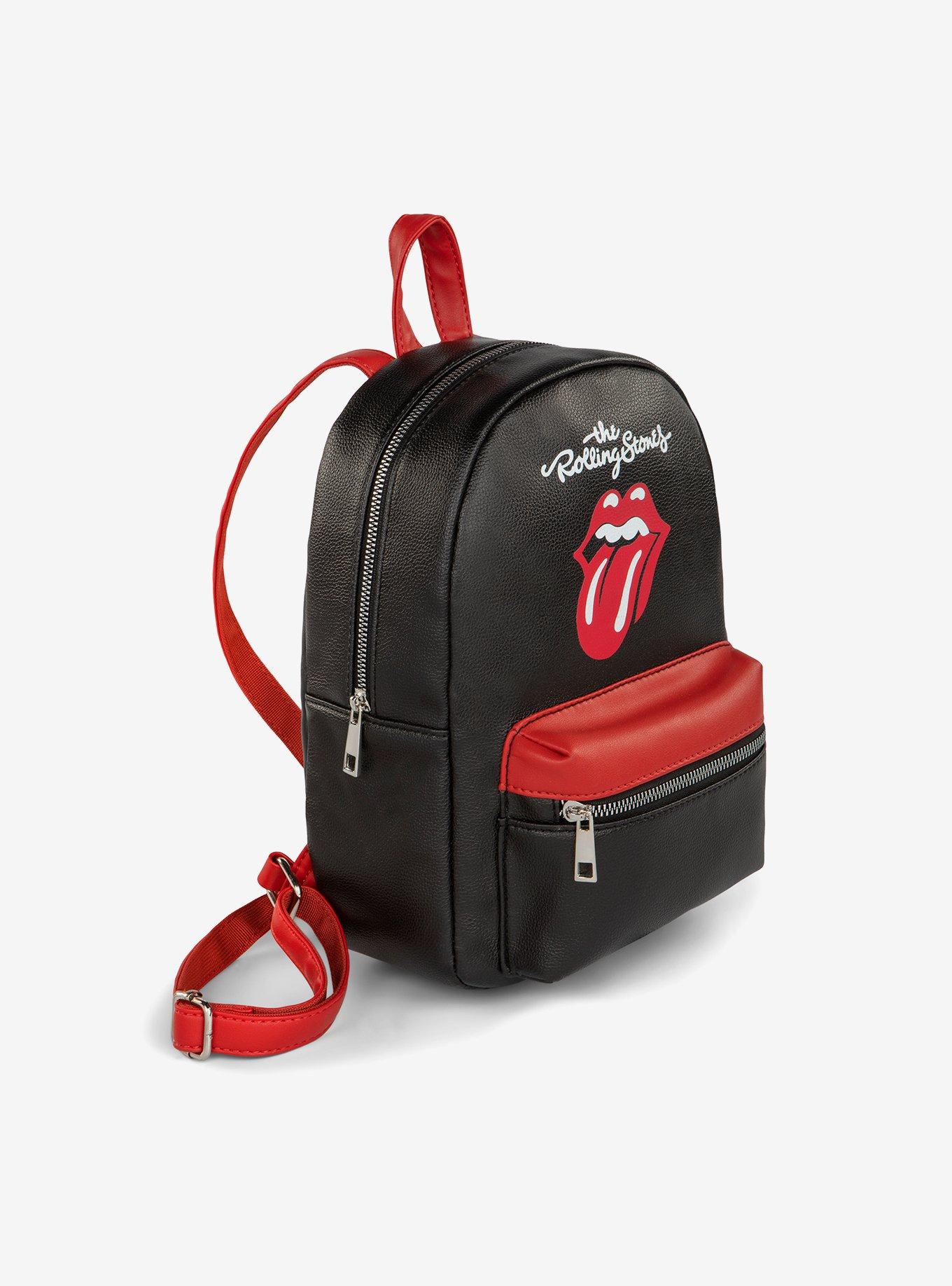 Bugatti Rolling Stones Vegan Leather Mini Backpack Black and Red, , hi-res