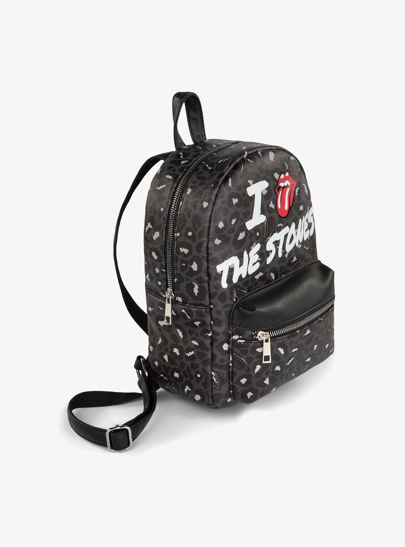 Bugatti Rolling Stones Vegan Leather Mini Backpack Black Pattern, , hi-res