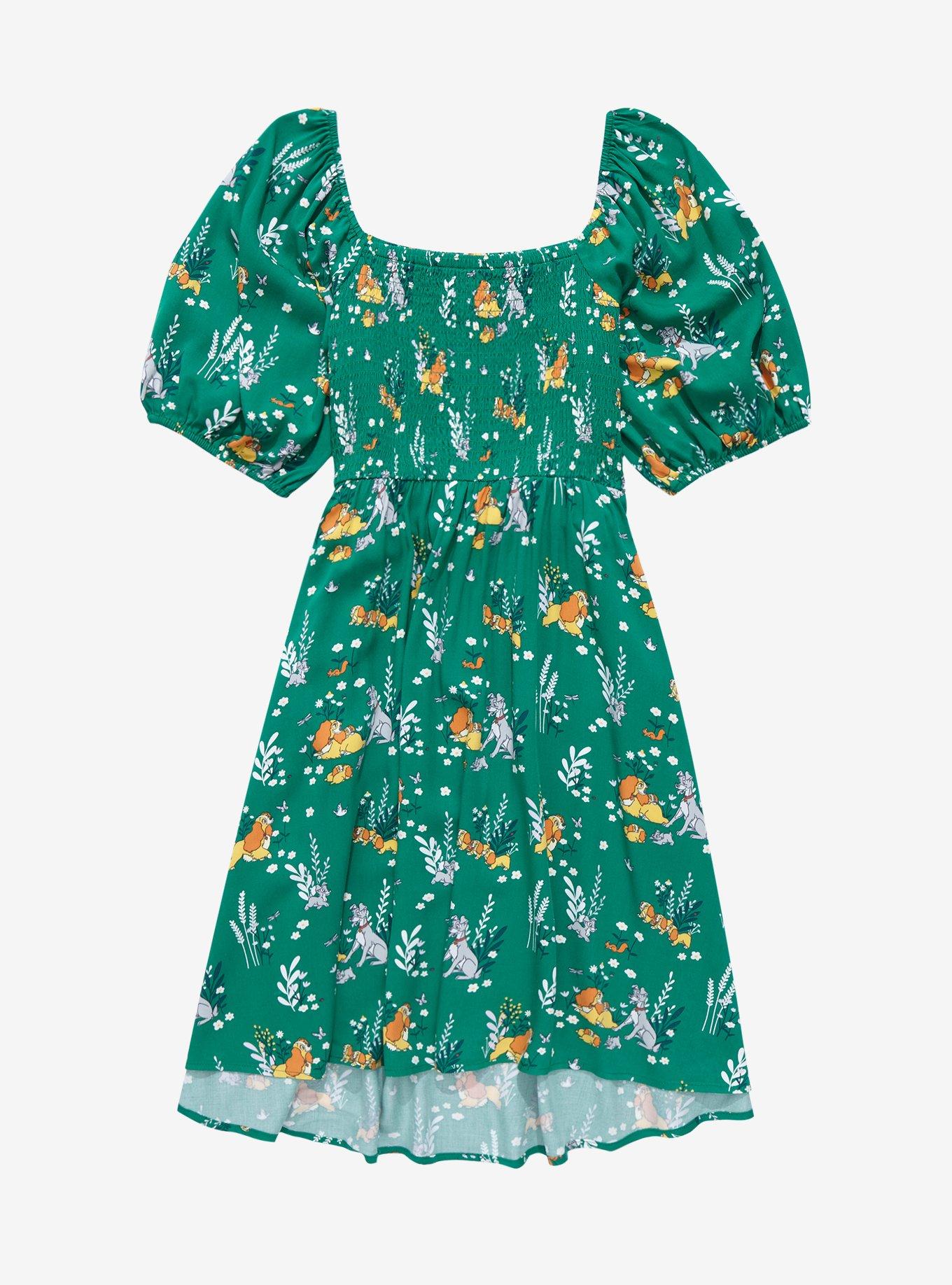 Her Universe Disney Lady and the Tramp Floral Allover Print Smock Dress, , hi-res