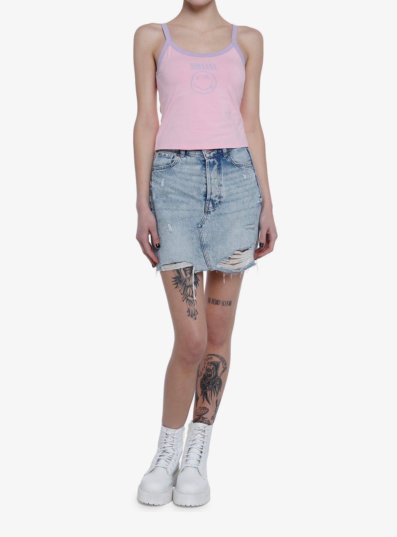Nirvana Pastel Smile Girls Crop Cami, PINK, alternate