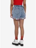 Hello Kitty Strawberry Elastic High-Waisted Denim Shorts, MULTI, alternate