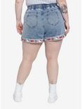 Hello Kitty Strawberry Elastic High-Waisted Denim Shorts Plus Size, MULTI, alternate