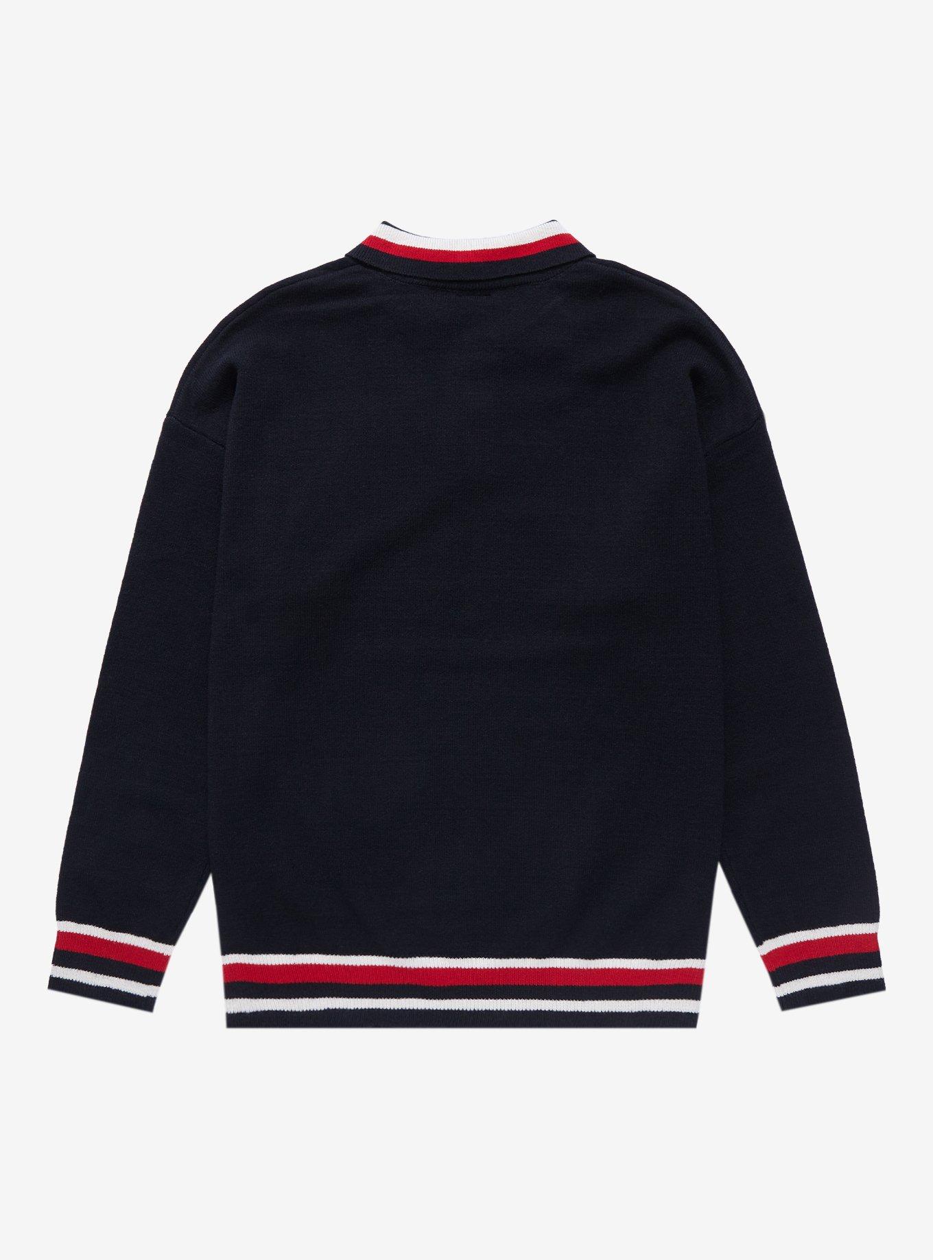 Disney Mickey Mouse Letterman Collared Sweater - BoxLunch Exclusive , BLACK, alternate