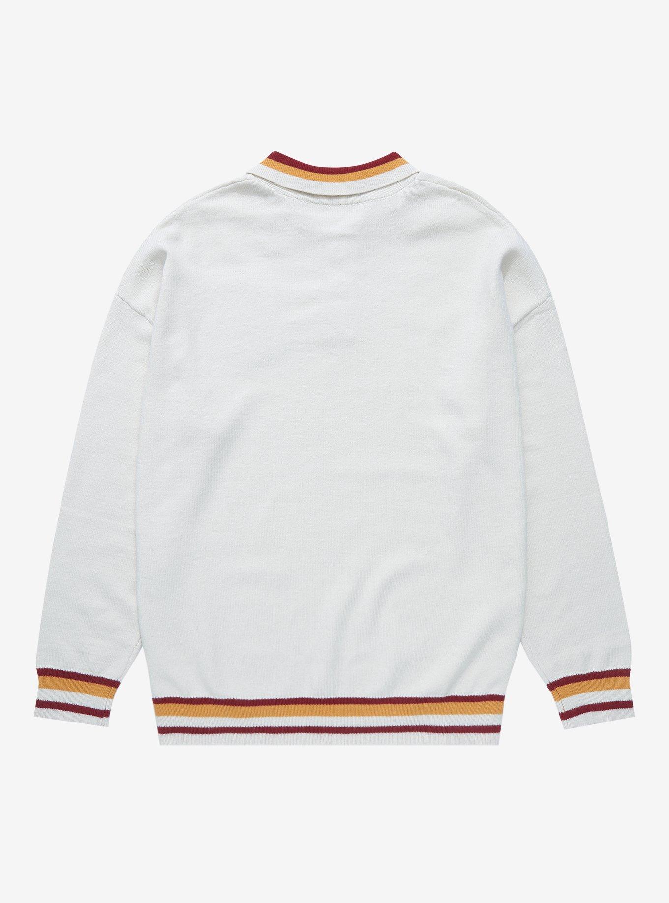 Harry Potter Hogwarts Letterman Collared Sweater - BoxLunch Exclusive , OFF WHITE, alternate